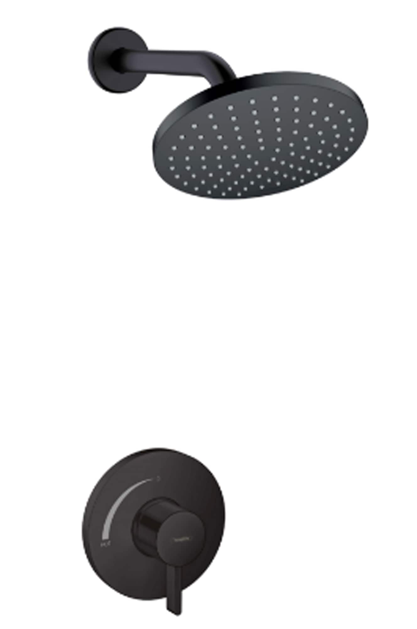 Hansgrohe 04953670 Vernis Blend Matte Black 1-handle Single function 8.1-Inches Round Shower Faucet