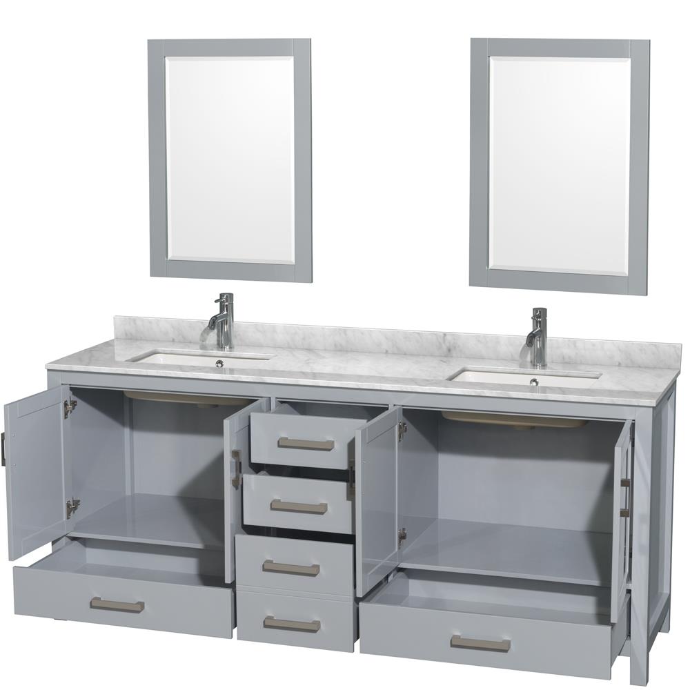 Wyndham Collection WCS141480DGYCMUNSM24 Bath-Vanity-Combo - View #2