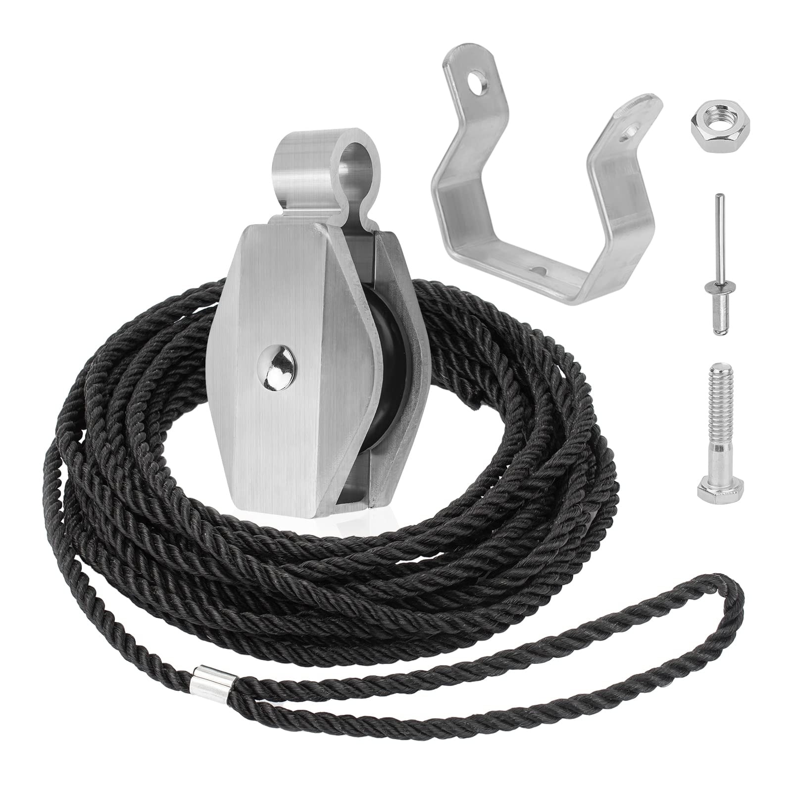 Etokfoks  Extension Ladder Rope and Pulley Kit Replacement Part Single Pulley Fits 16 ft to 40 ft Ladders