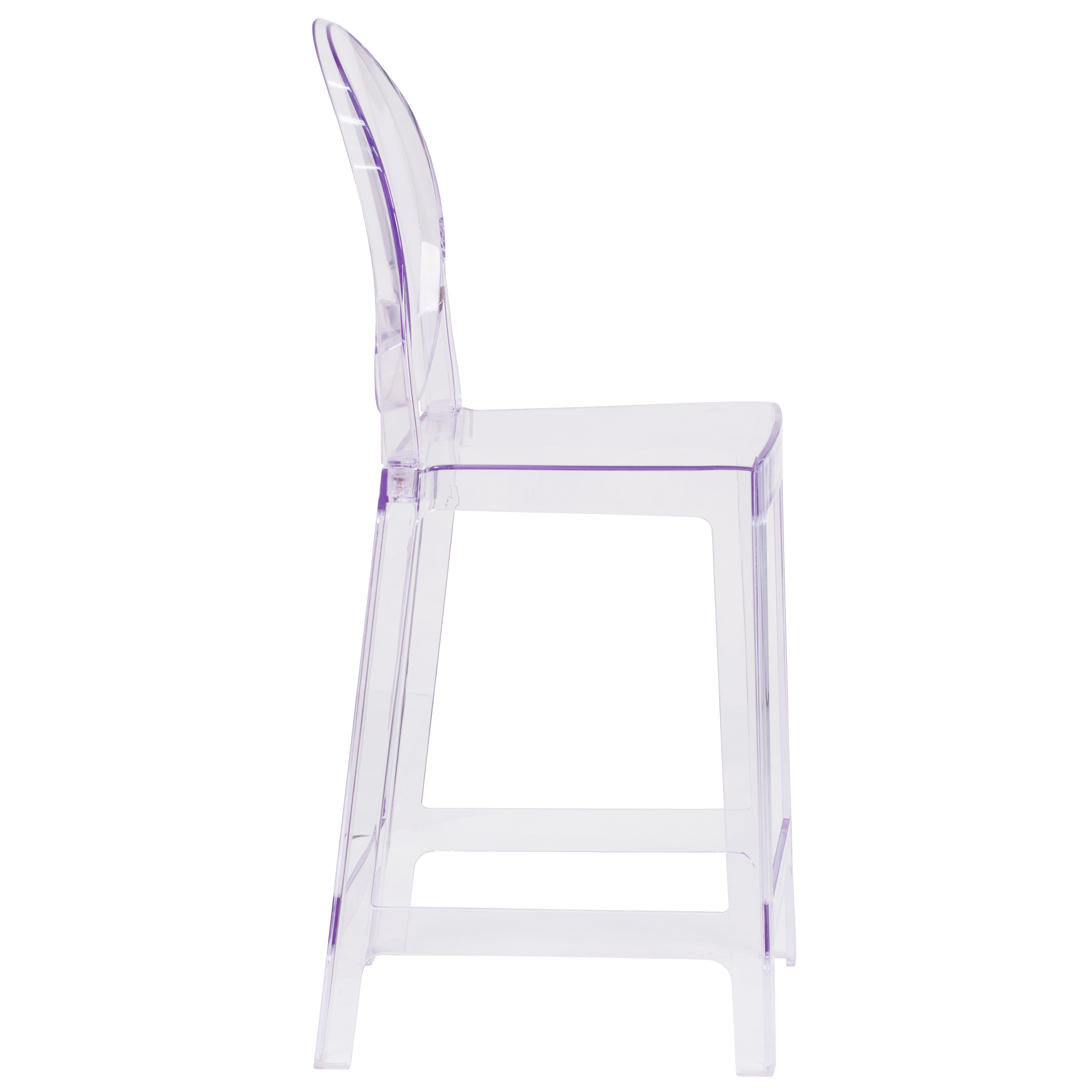 Transparent Crystal Oval Back Counter Stool