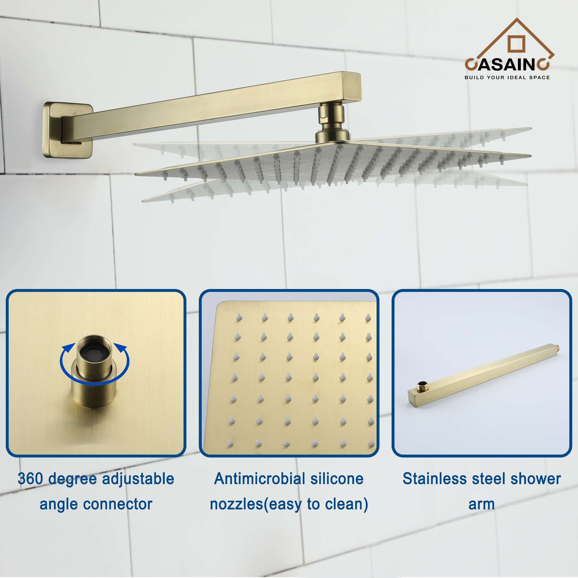 CASAINC OY-98A1003-BG Showerhead-Bar-Panels - View #7