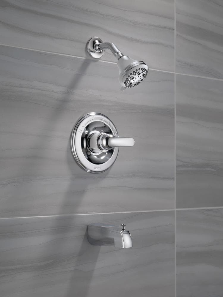 Delta Classic Chrome 1 Handle Multi Function Round Bathtub And Shower Faucet Valve Included In 1512