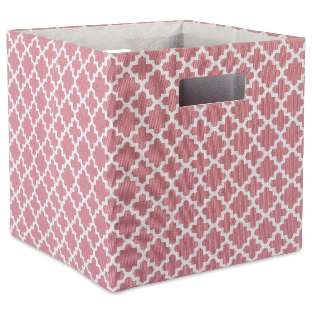 DII CAMZ37898 12.9-in W x 12.9-in H x 12.9-in D Rose Polyester Collapsible Stackable Bin
