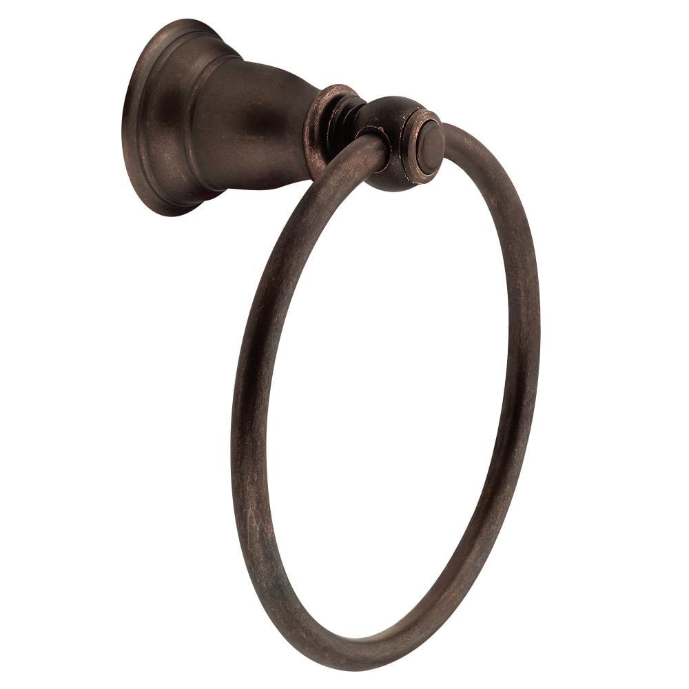 Moen Weymouth Brushed Gold Wall Mount Single Towel Ring in the Towel Rings  department at