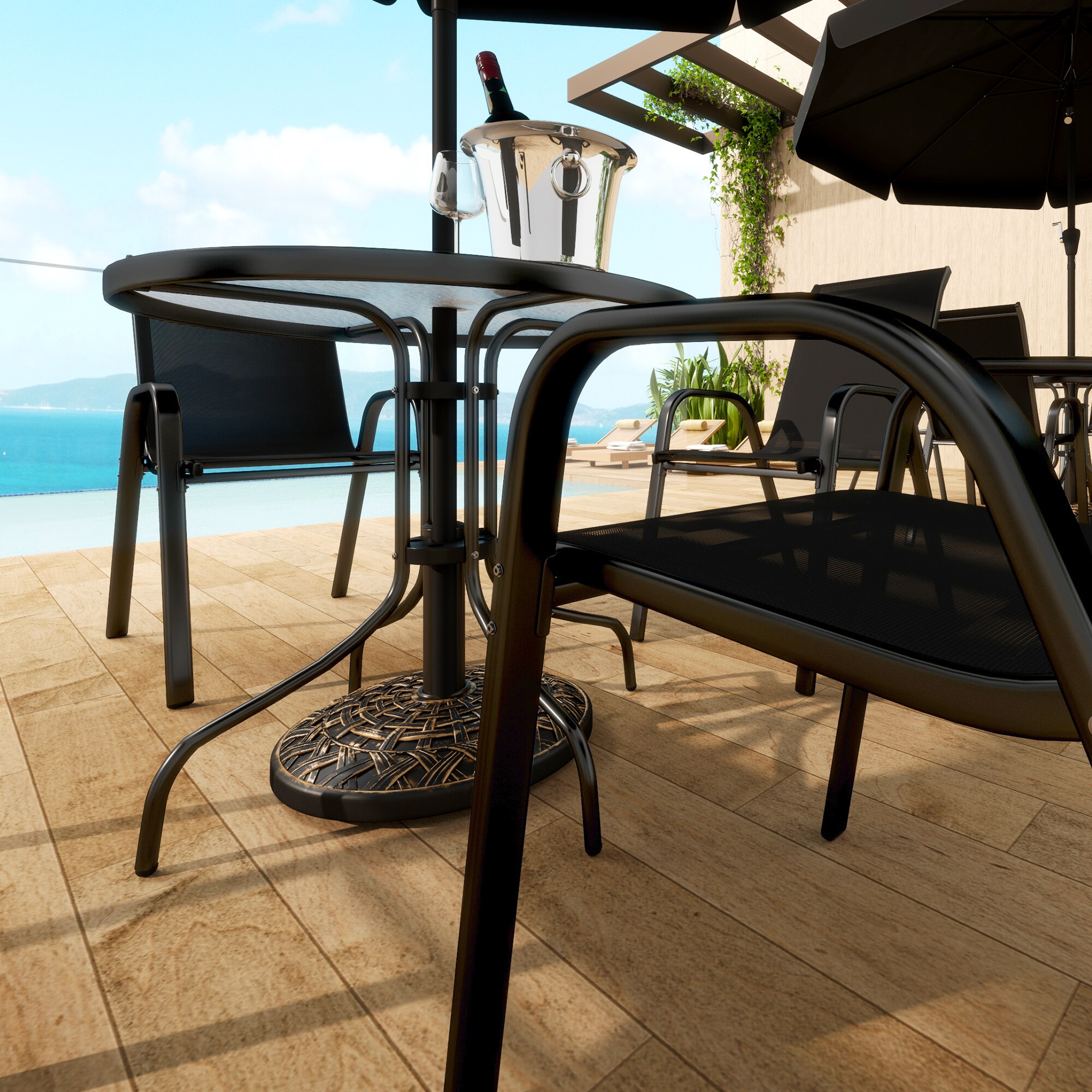 Outsunny 84D-418V00TN Umbrella-Bases - View #4