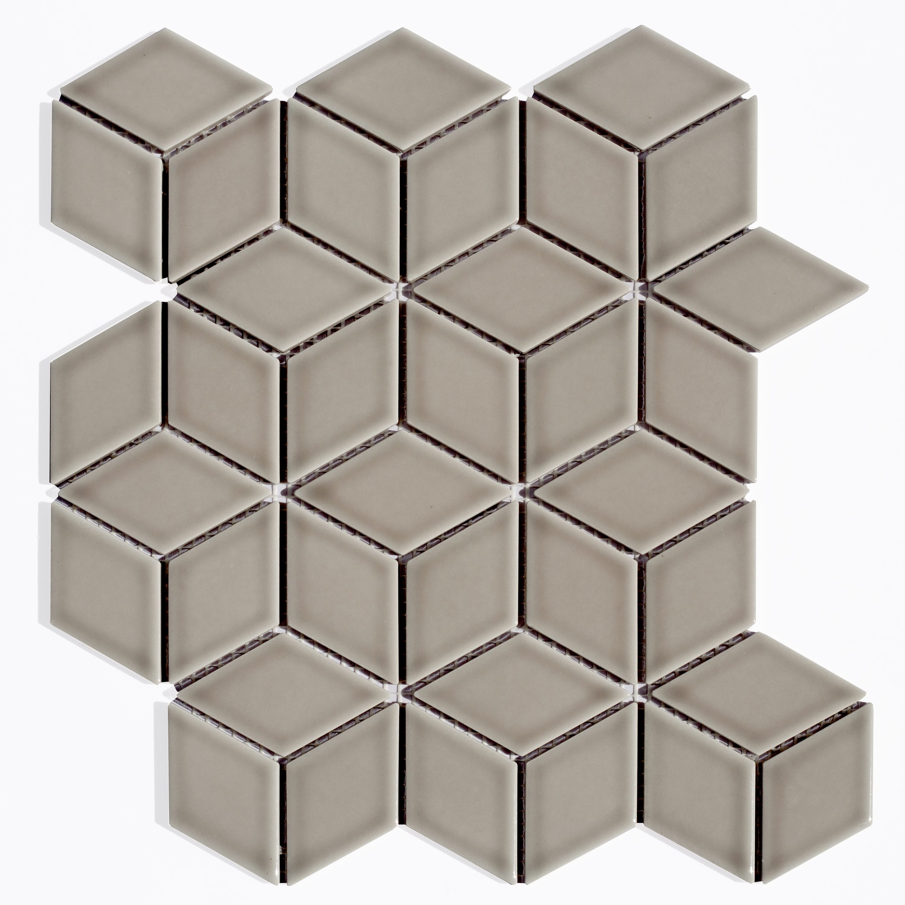 Abolos LWSREF0101-SI[L] Monet Pebble Gray 11-in x 12-in Glossy Porcelain Patterned Mosaic Wall Tile ( 18-sq ft Carton )