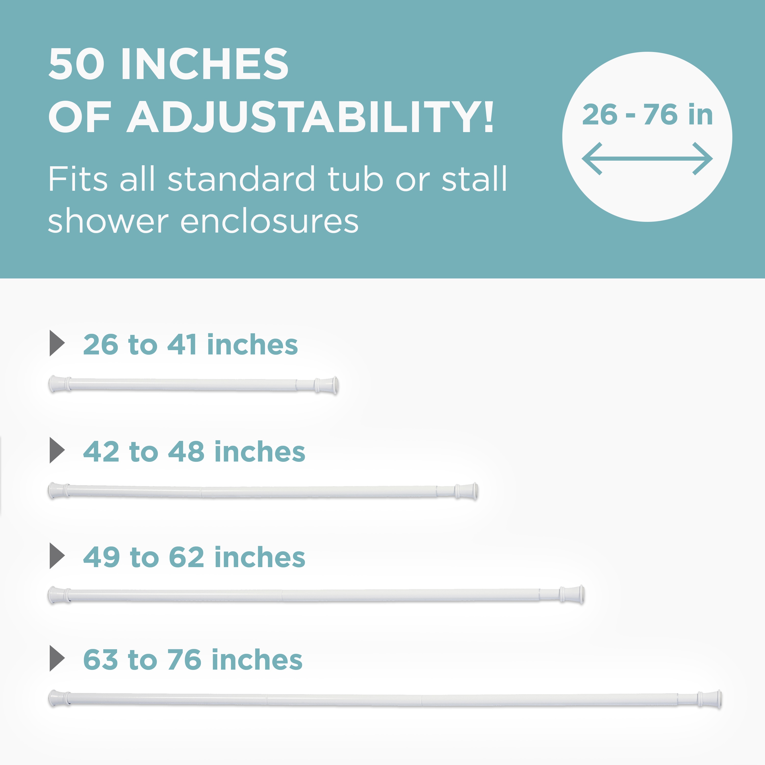 Zenna Home E76B7WW Shower-Rods - View #6