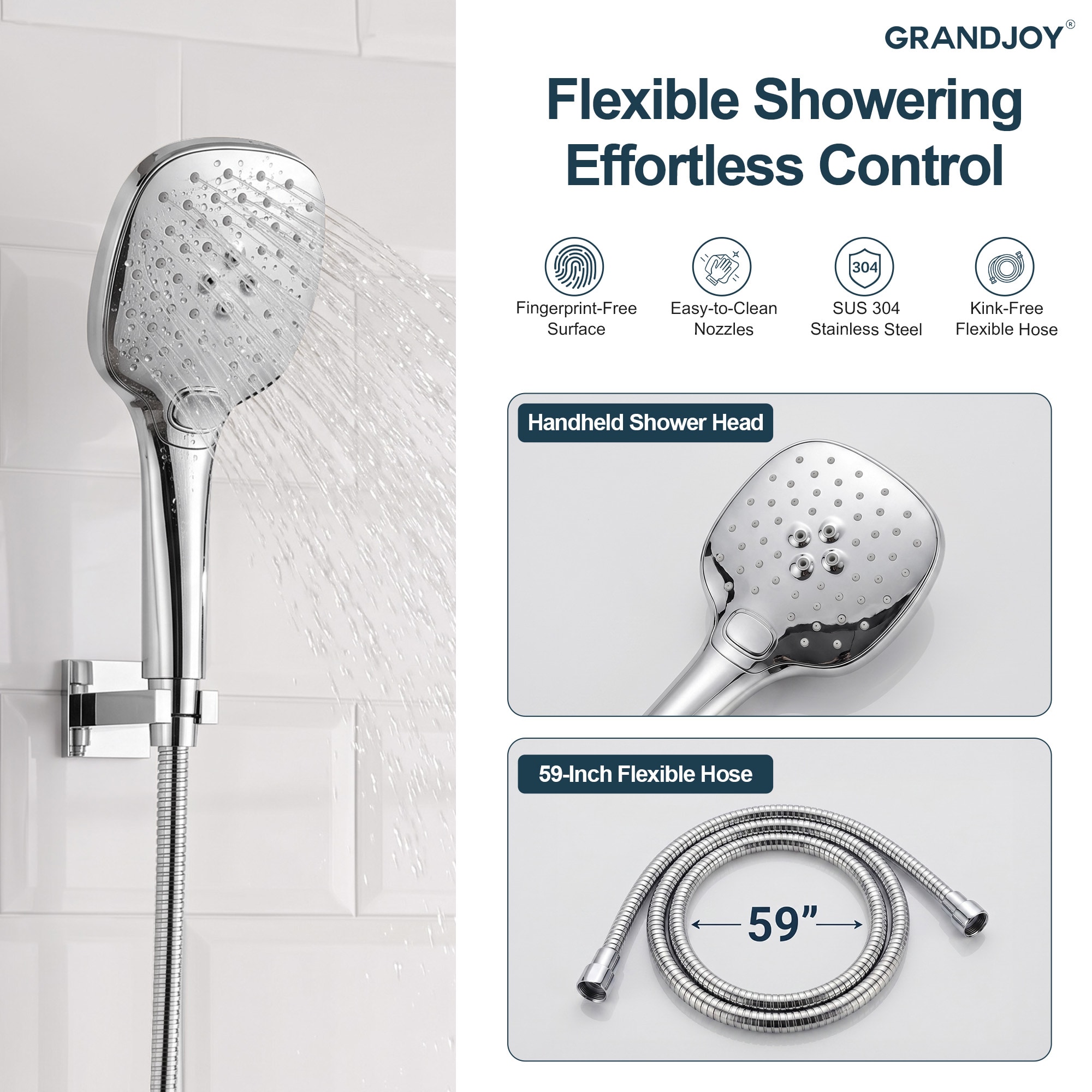 GRANDJOY SGF66GJ-46-CH10 Tub-Shower-Faucets - View #7