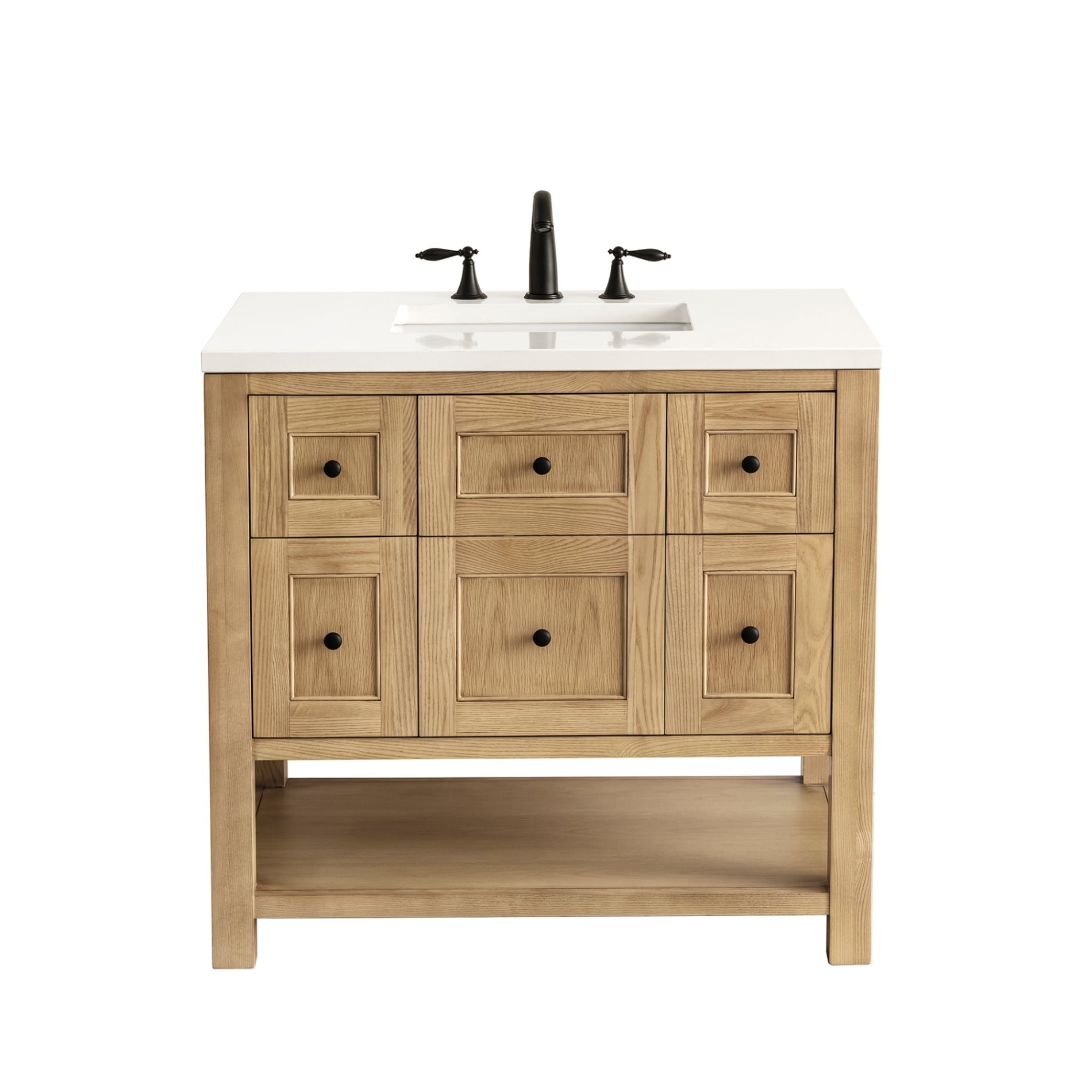 James Martin Vanities Breckenridge 36-in Light Oak Bathroom Vanity with