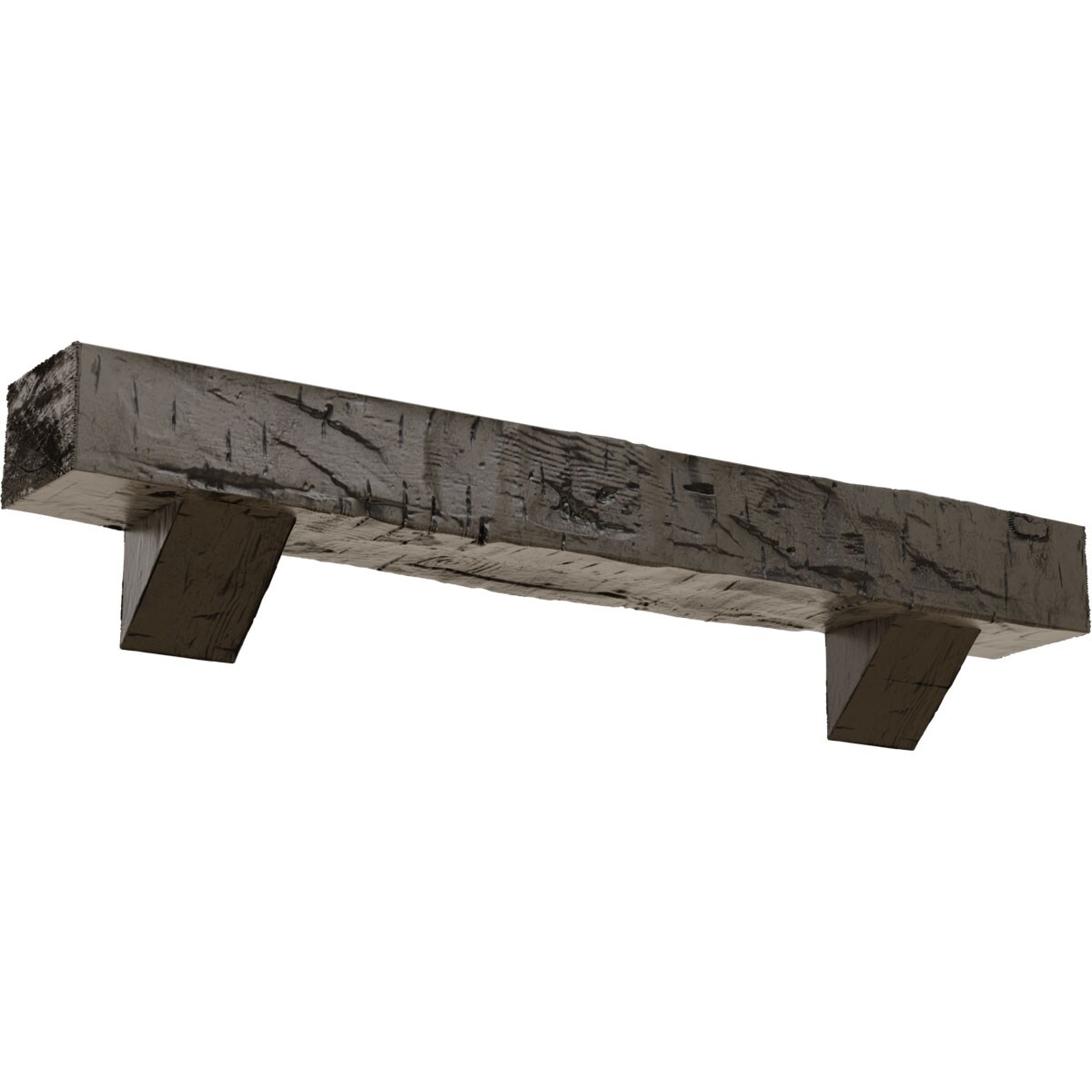 Ekena Millwork MANUHH04X06X60BKBD 60-in W x 4-in H x 6-in D Honey Dew (Burnished) Hollow Urethane Rustic Fireplace Mantel
