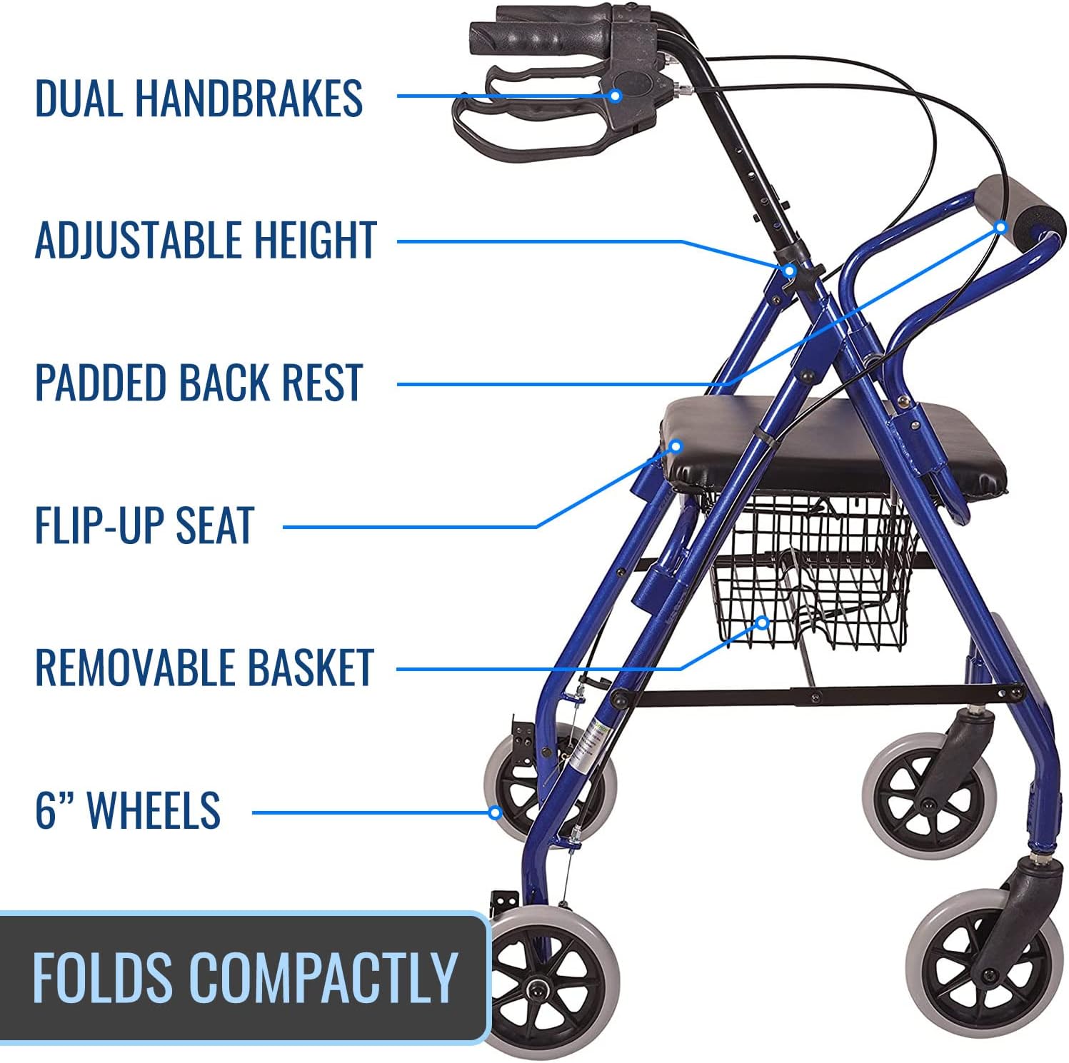HealthSmart 501-1012-2100HS Walkers-Wheelchairs-Rollators - View #2