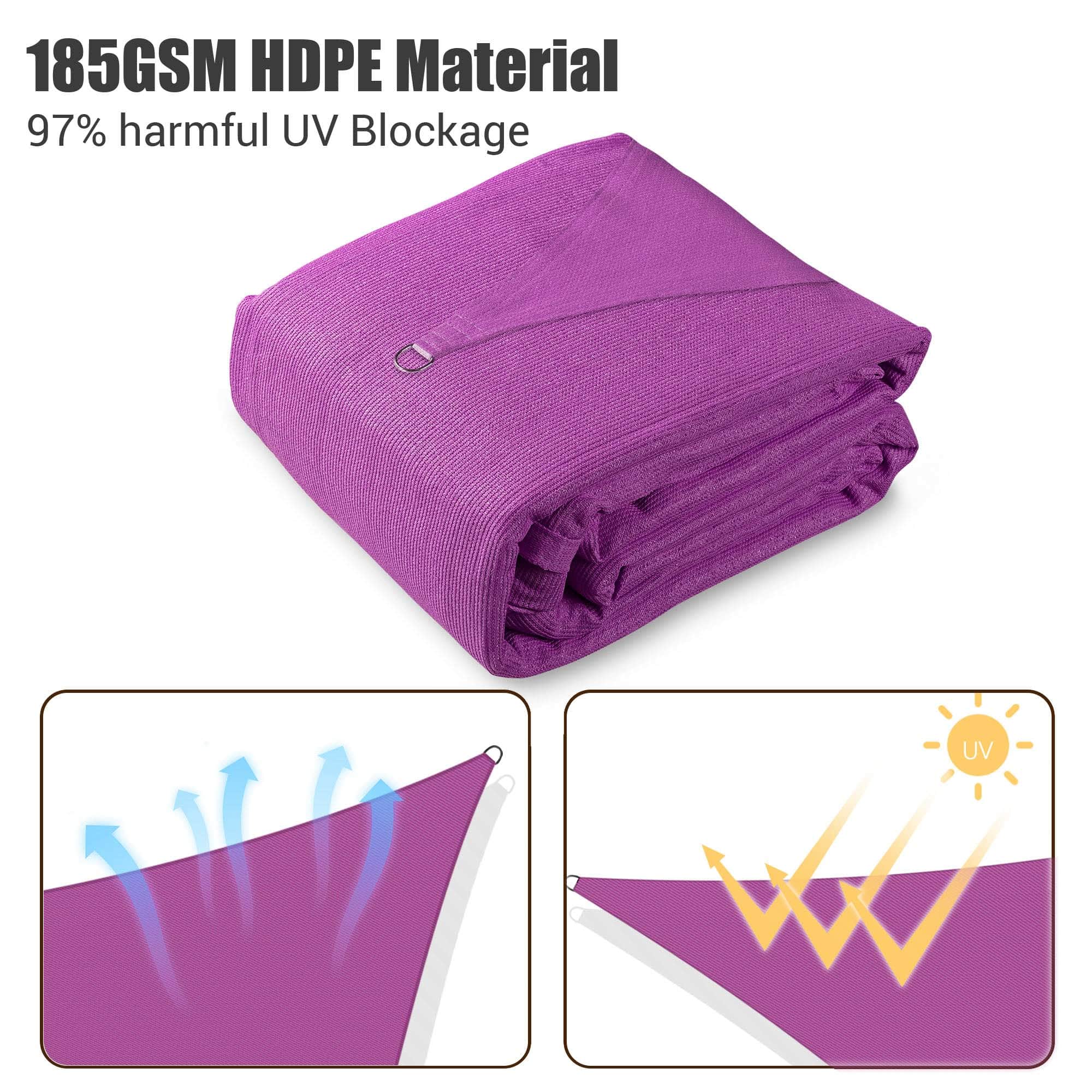 Yescom 07SSSSET012-22-LO Shade-Sail-Fabric-Access - View #3