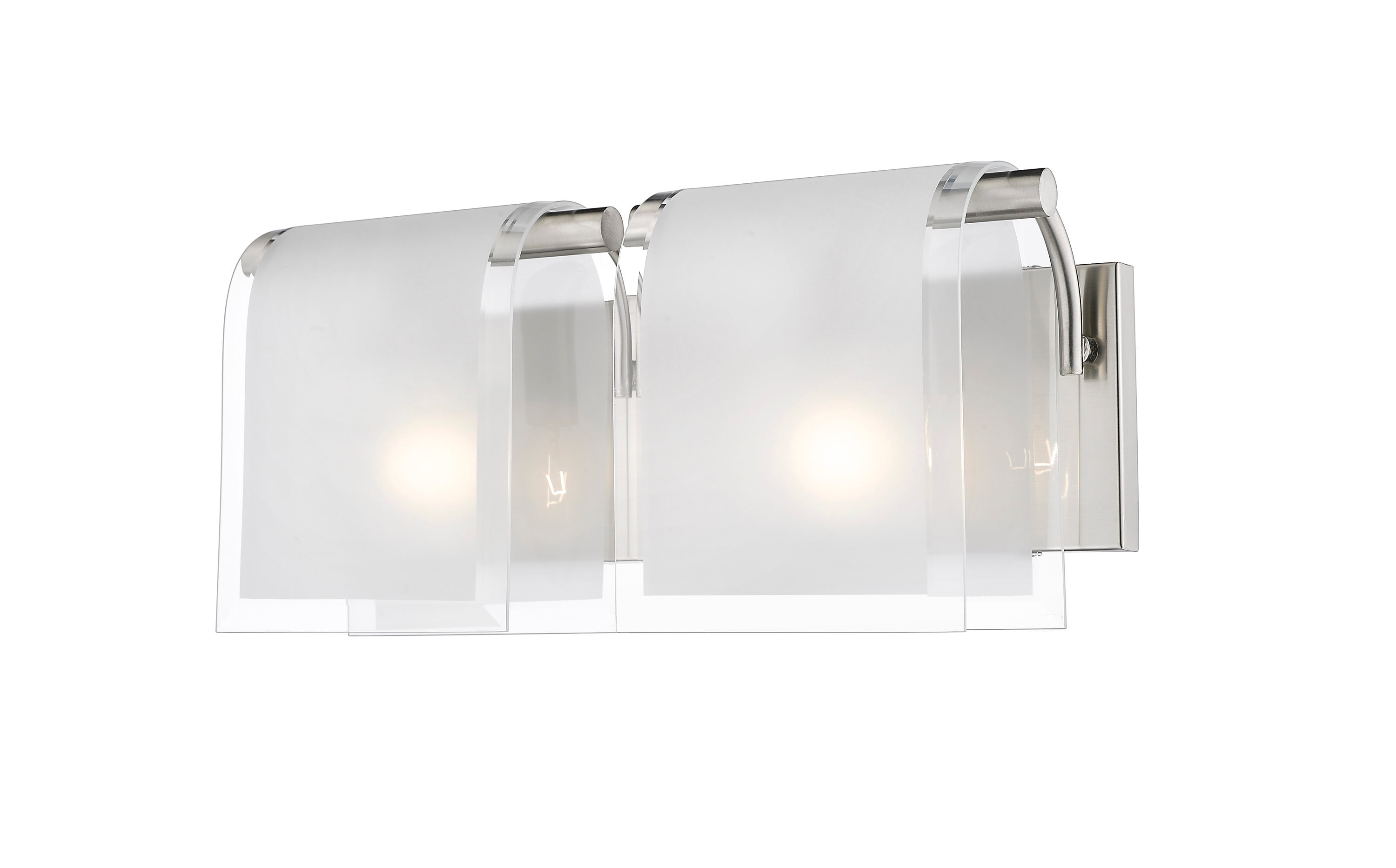 Z-Lite 169-2V-BN Zephyr 15.375-in 2 -Light Brushed Nickel Transitional Vanity light