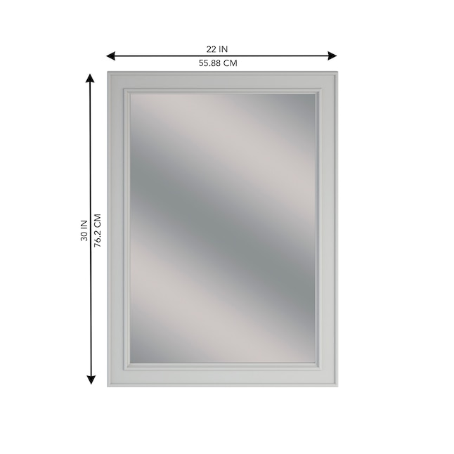 allen + roth Wrightsville 22-in x 30-in Light Gray Framed Bathroom ...