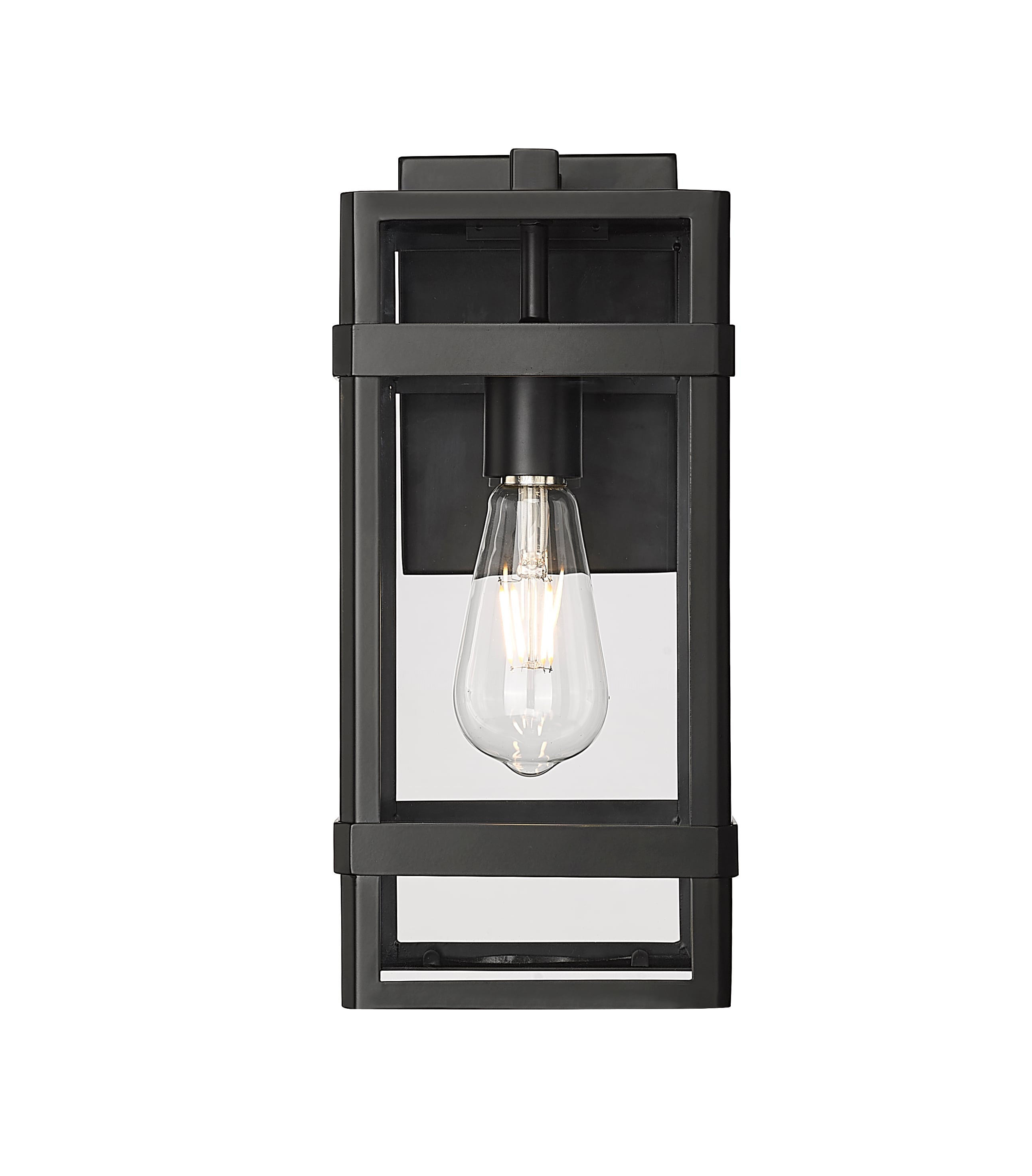 Millennium Lighting 10701-PBK Payton 1 -Light 13.75-in H Matte Black Hardwired Outdoor Wall Light