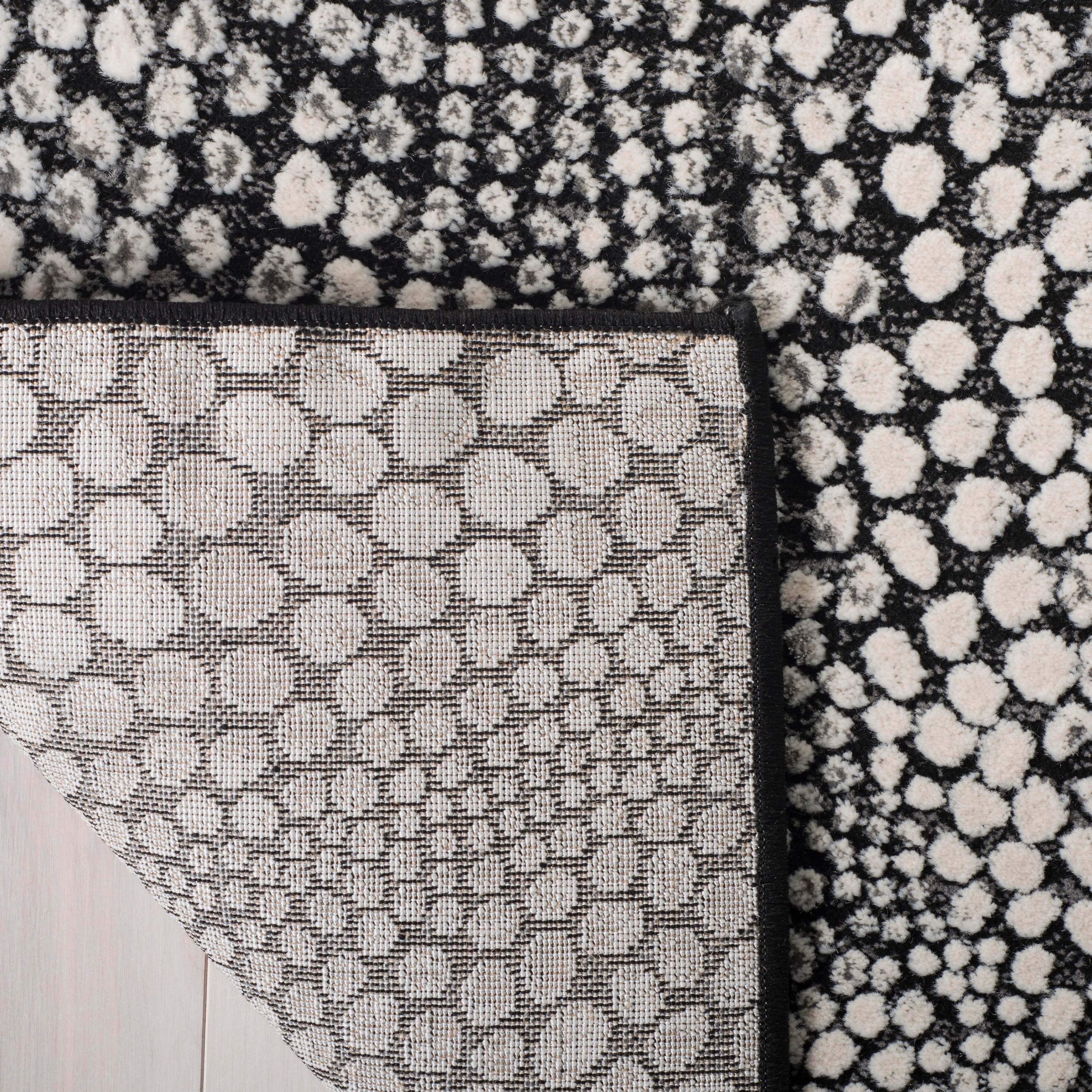 Reversible Abstract Synthetic 9' x 12' Rug in Gray