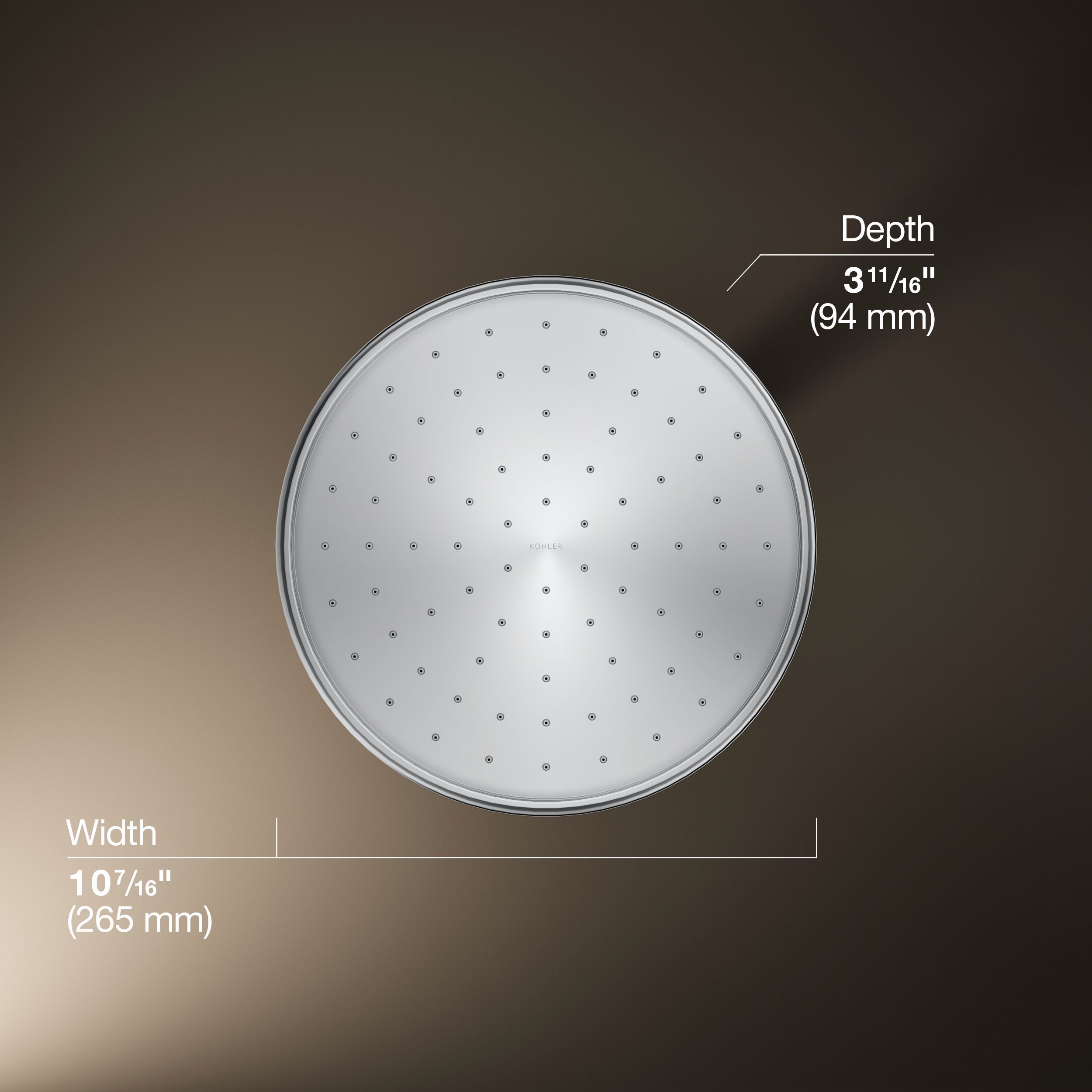 KOHLER K-13693-G-CP Fixed-Showerhead - View #3