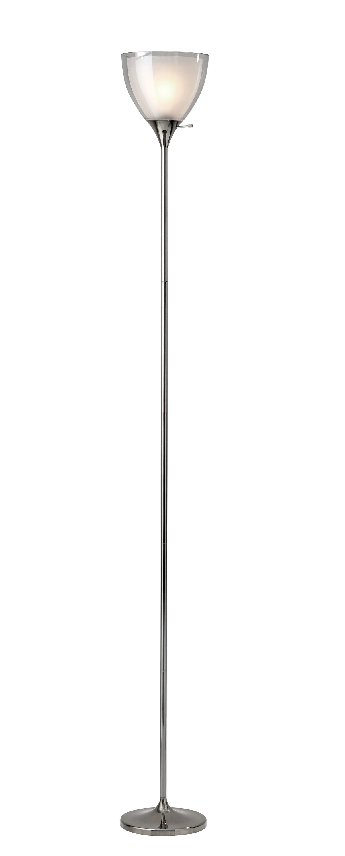 adesso metropolis chrome torchiere floor lamp