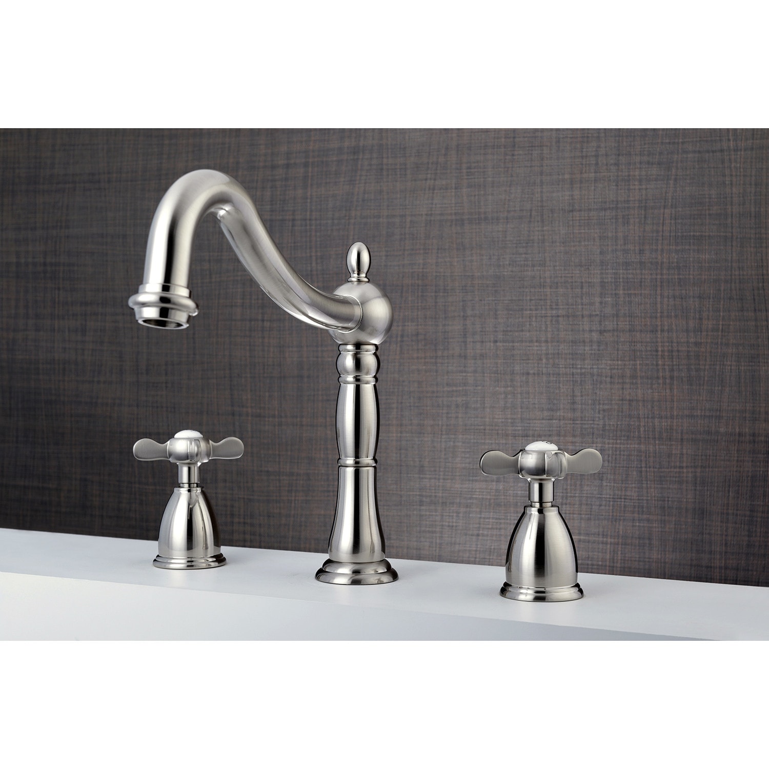 Kingston Brass Essex Brushed Nickel 2-handle Deck-mount Roman High-arc ...