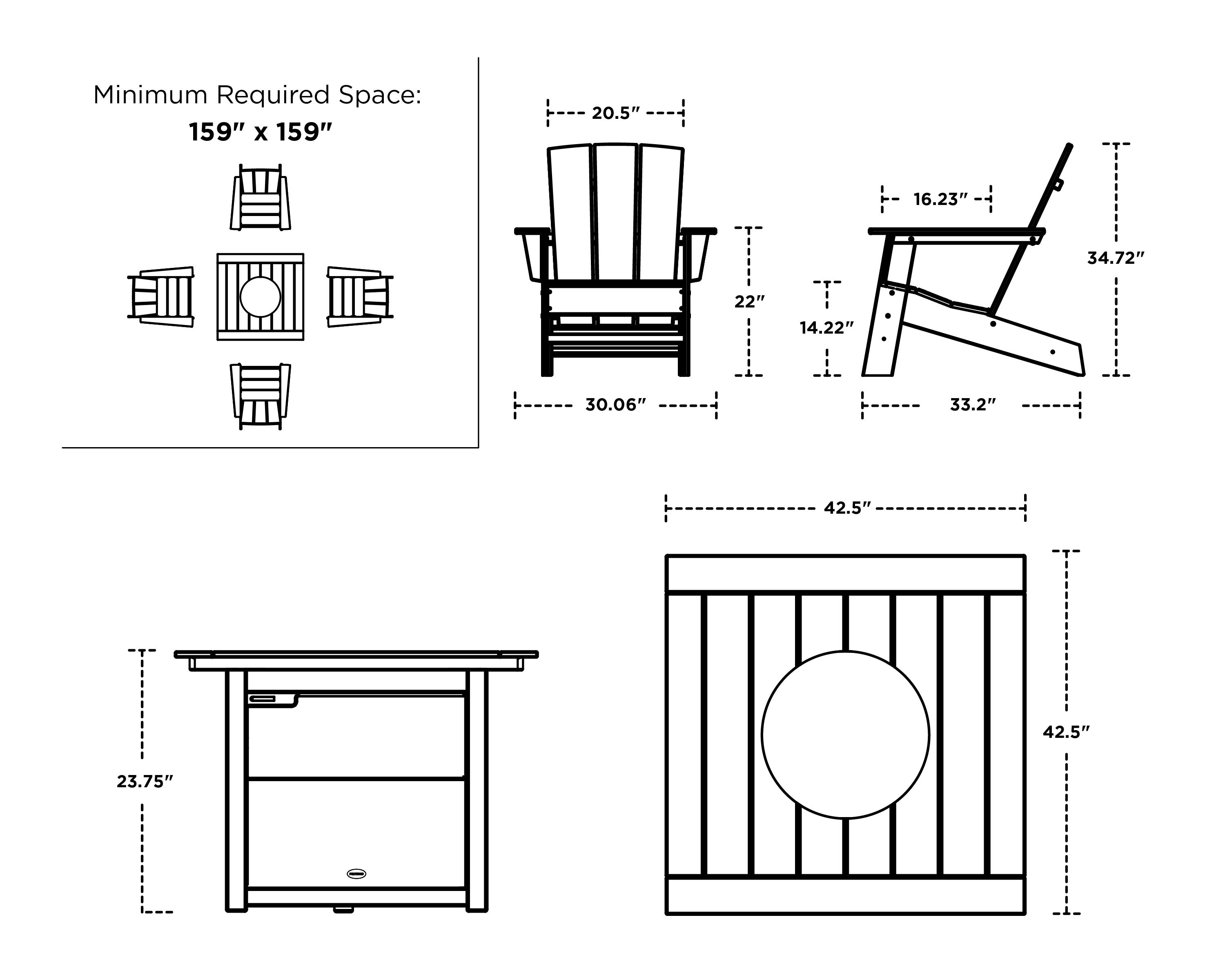 allen + roth by POLYWOOD PWS724-1-GY Patio-Conversation-Sets - View #11