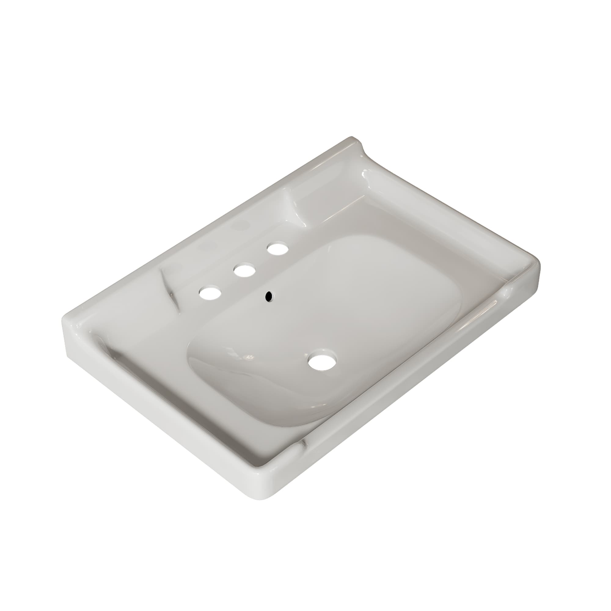 LUXEYARD VICI 28in Bathroom Ceramic Basin with 3 pre-drilled hole NO Cabinet and Faucet White