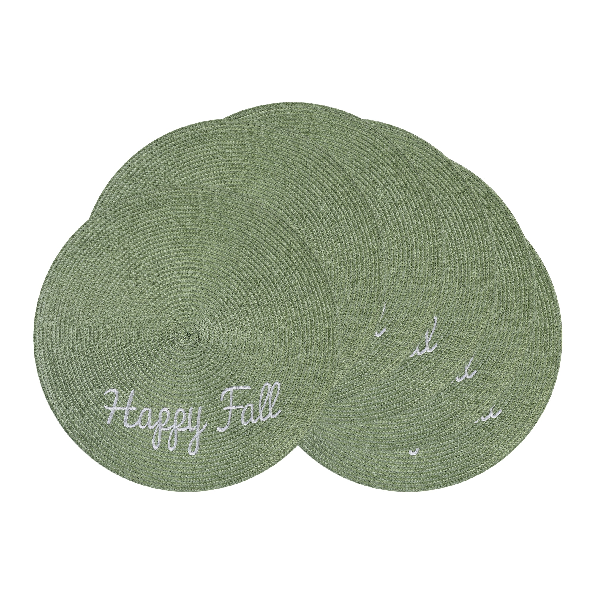 Unique Bargains Farmhouse Placemats 6pcs Woven Placemats for Dining Table Decor Washable Kitchen Table Mat for Holiday Party 15inch Army Green