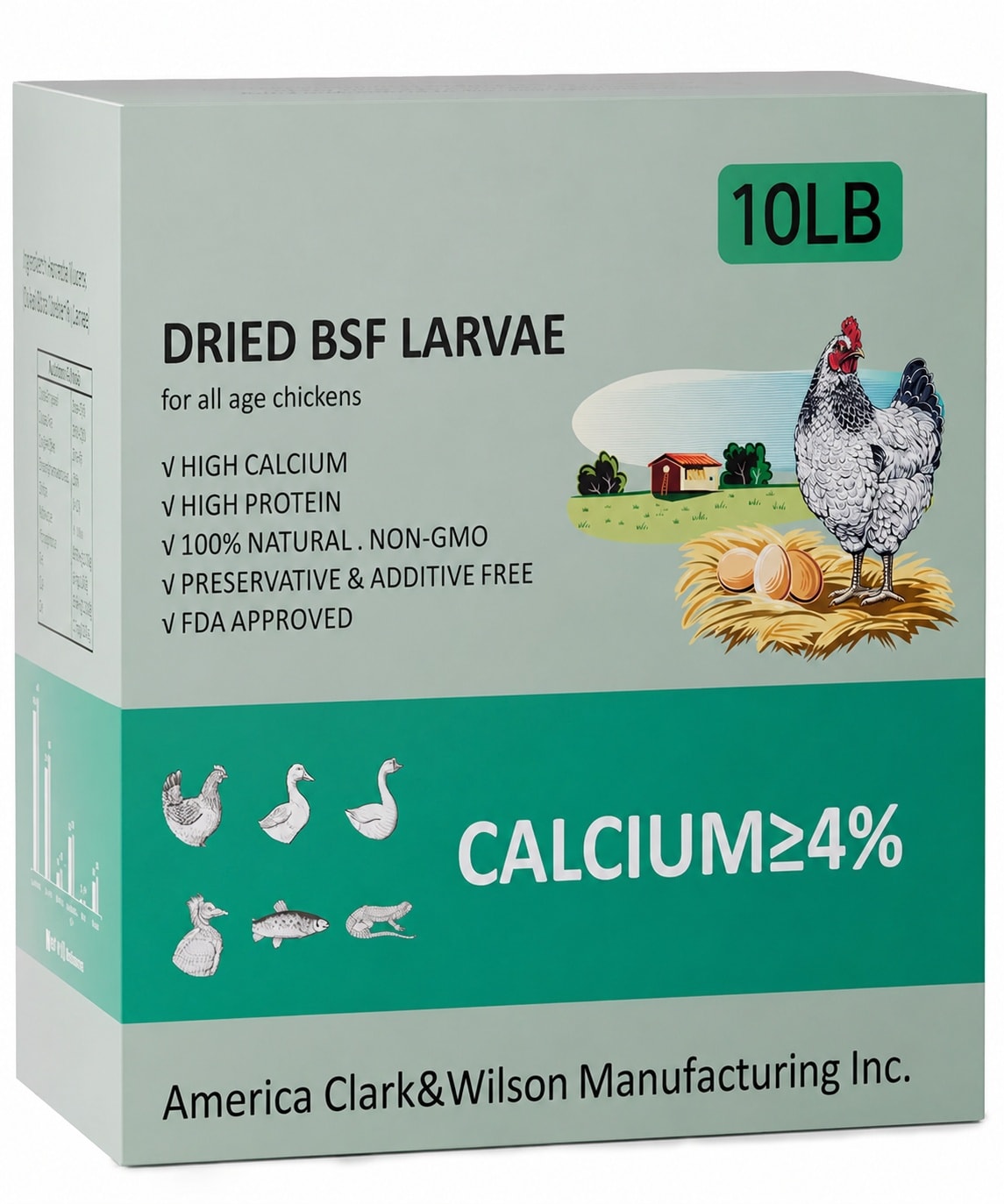 ITOPFOX -  Black Soldier Fly Larvae 10 lbs NonGMO Chicken Feed Additive High Calcium Protein Trea...
