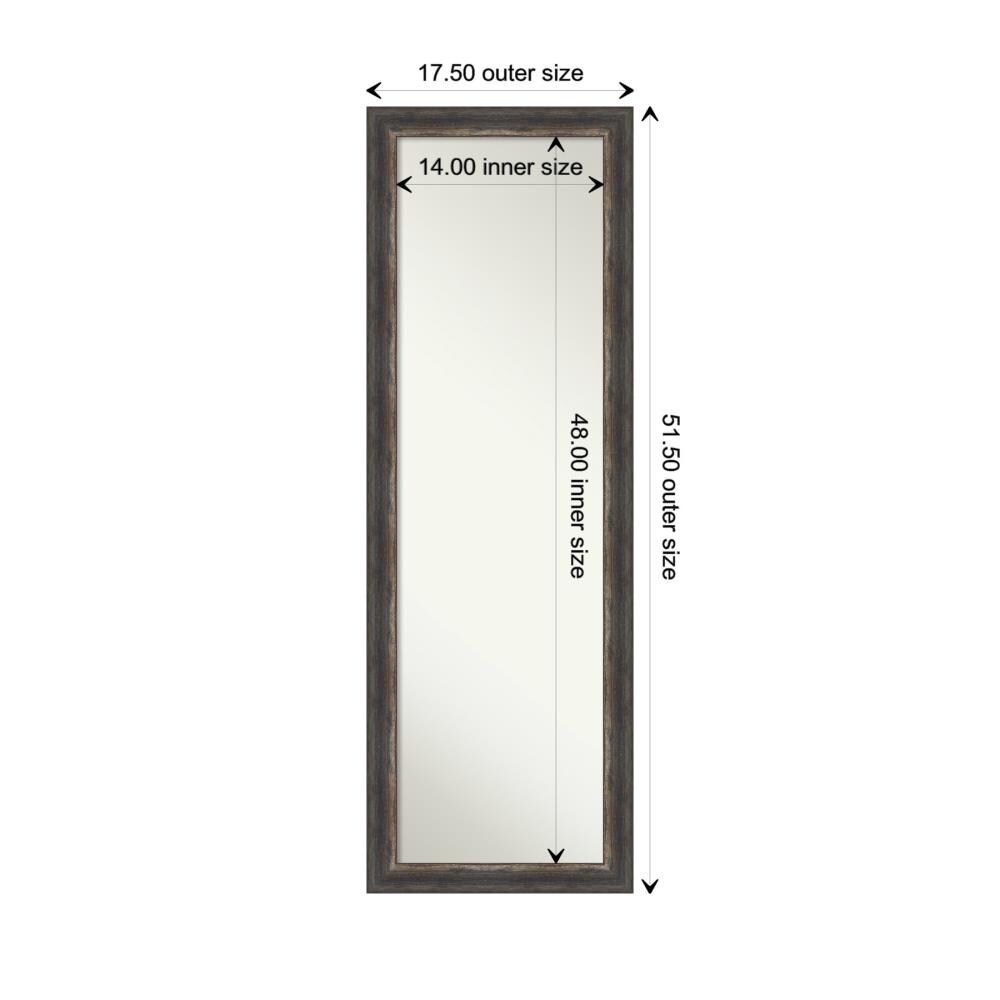 Full-Length Rustic Bronze and Wood Rectangular Mirror