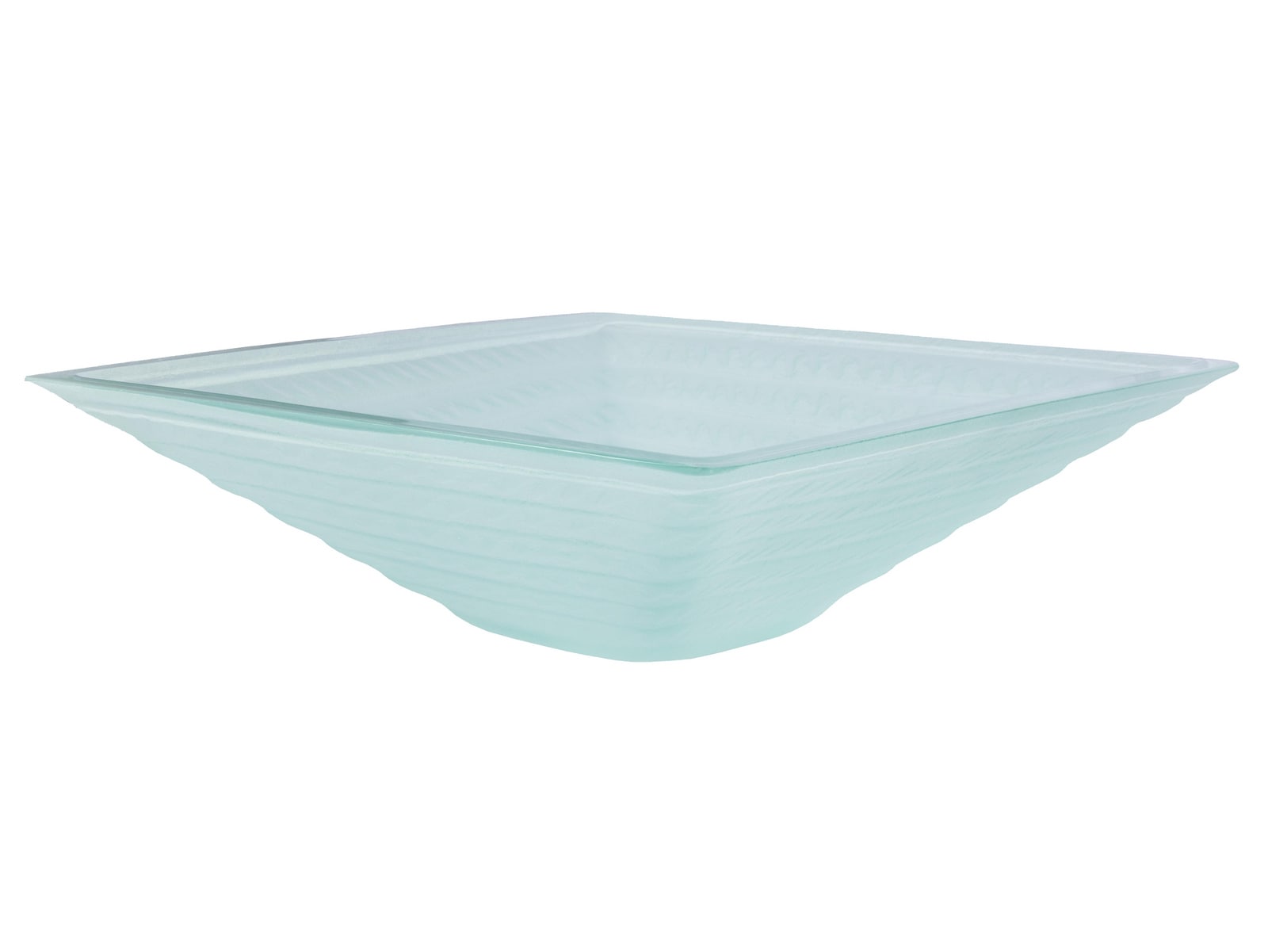 Clear Tempered Glass Square Above-Counter Vessel Sink