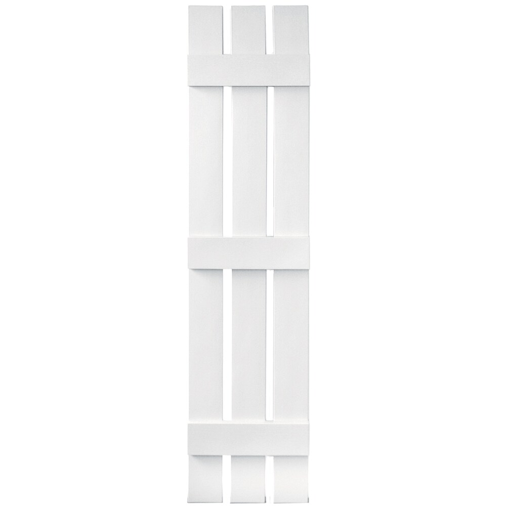 Vantage 11.875-in W x 55-in H Bright White Board and Batten Spaced Vinyl Exterior Shutters
