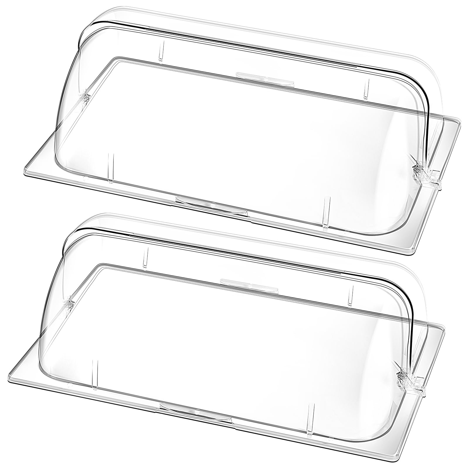 Aoibox - 2 Pcs Clear Plastic Roll Top Chafing Dish Cover for Full Size Buffet Food Pan 21 x 13 x...
