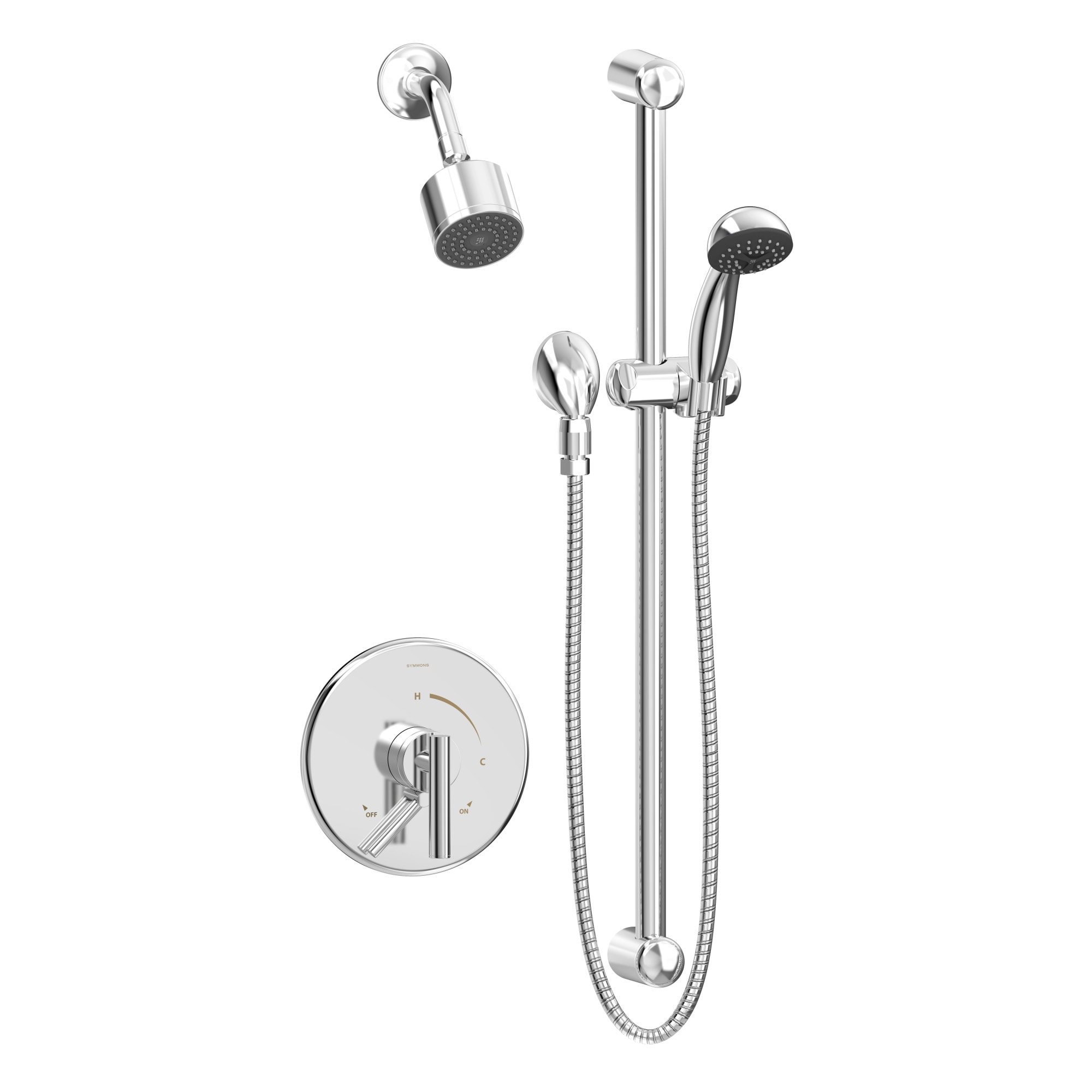Symmons S3508B15TRM Dia Polished Chrome 1-handle Single Function Round Shower Faucet