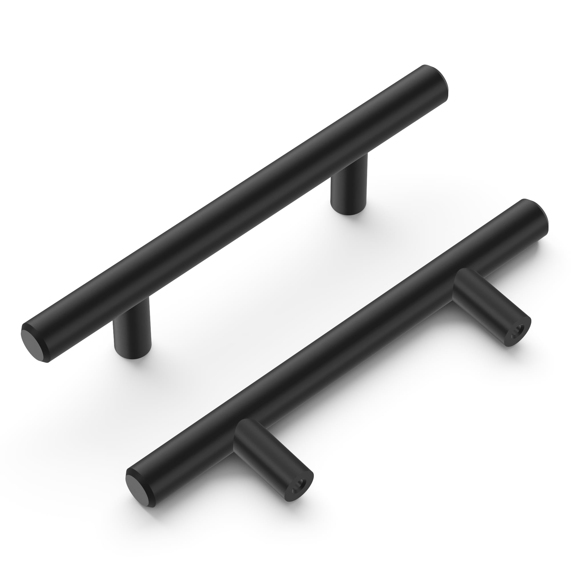 Hickory Hardware HH075593-MB Bar Pulls 3-in , 76mm Center to Center Matte Black Cylindrical Bar