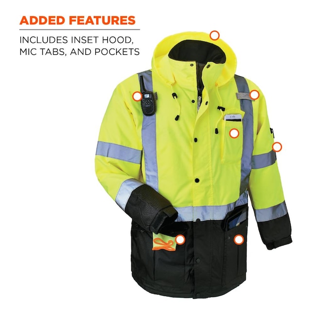 GloWear Adult Unisex Lime Hooded Insulated Parka (5Xl) in the Work ...