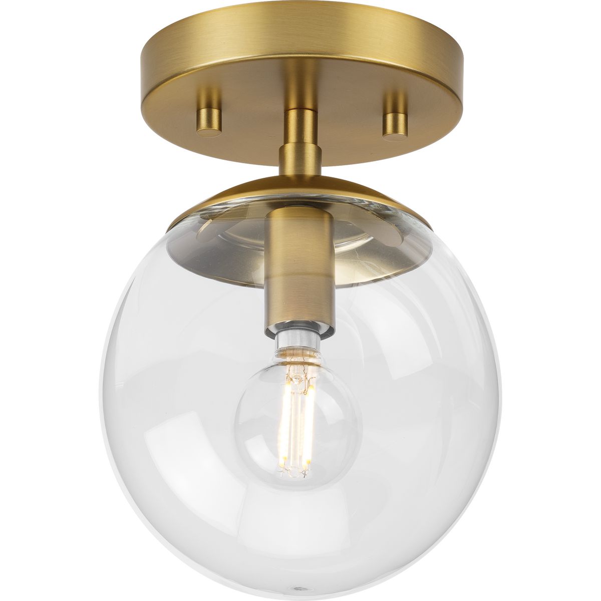 Progress Lighting P350234-109 Atwell 1 -Light 5.87-in Brushed Bronze Semi Flush Mount Light