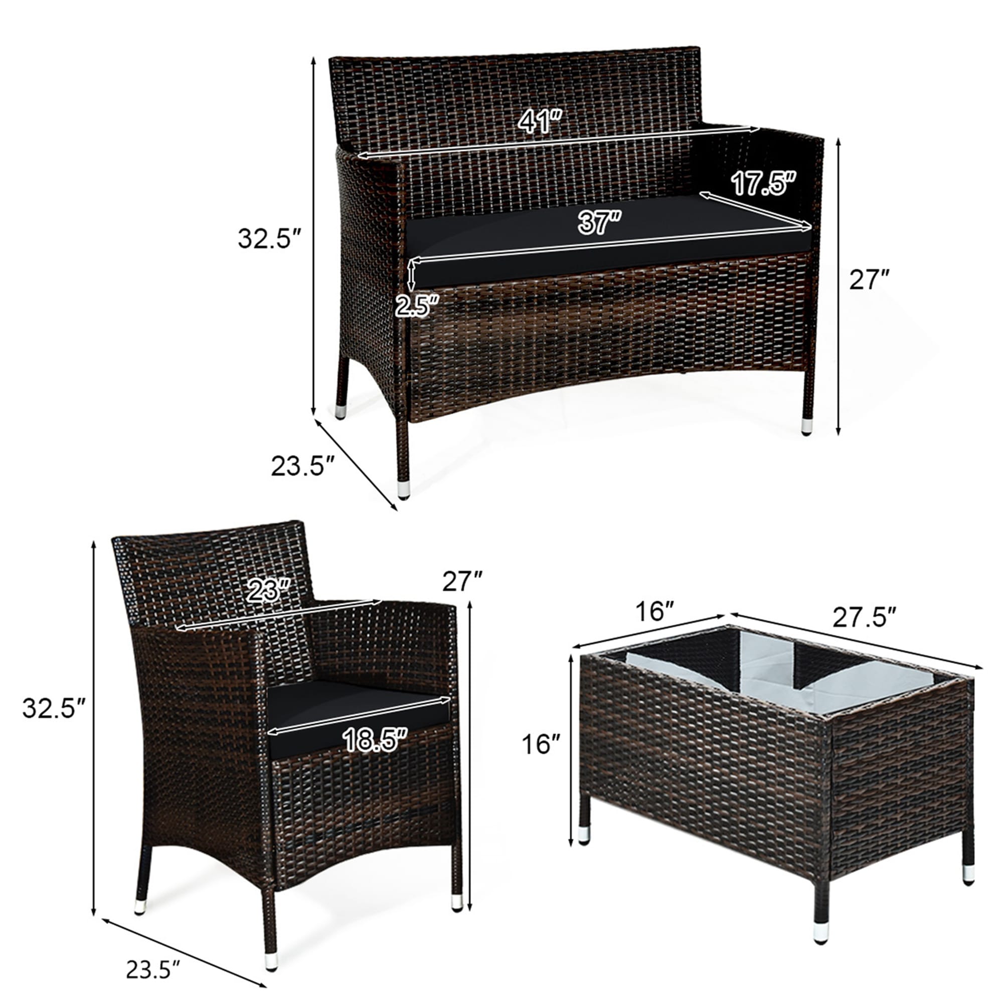 Costway HW67772BK Patio-Conversation-Sets - View #4