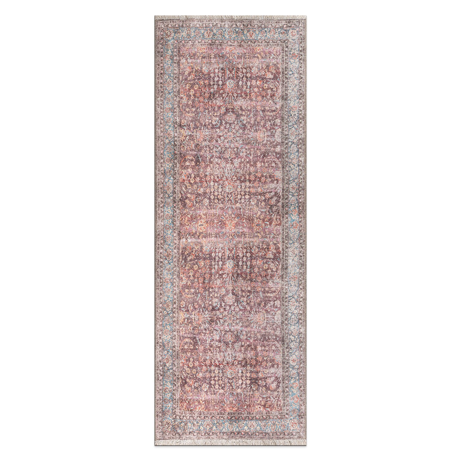 World Rug Gallery 6035MULTI2X10 2 x 10 (ft) Loomed Polyester Multi Rectangular Indoor Oriental Machine washable Area rug