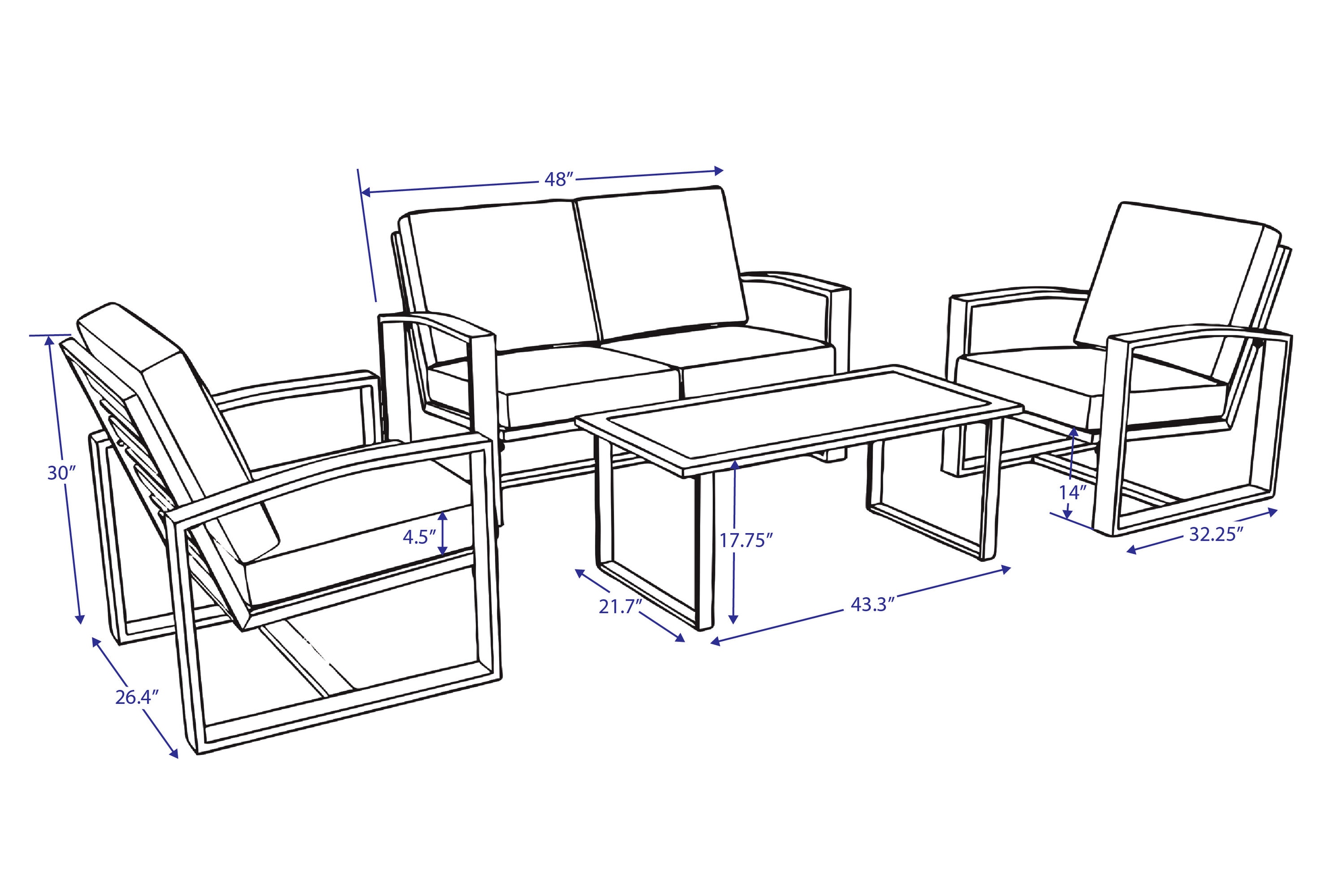 Leisure Made 967003-RED Patio-Conversation-Sets - View #7