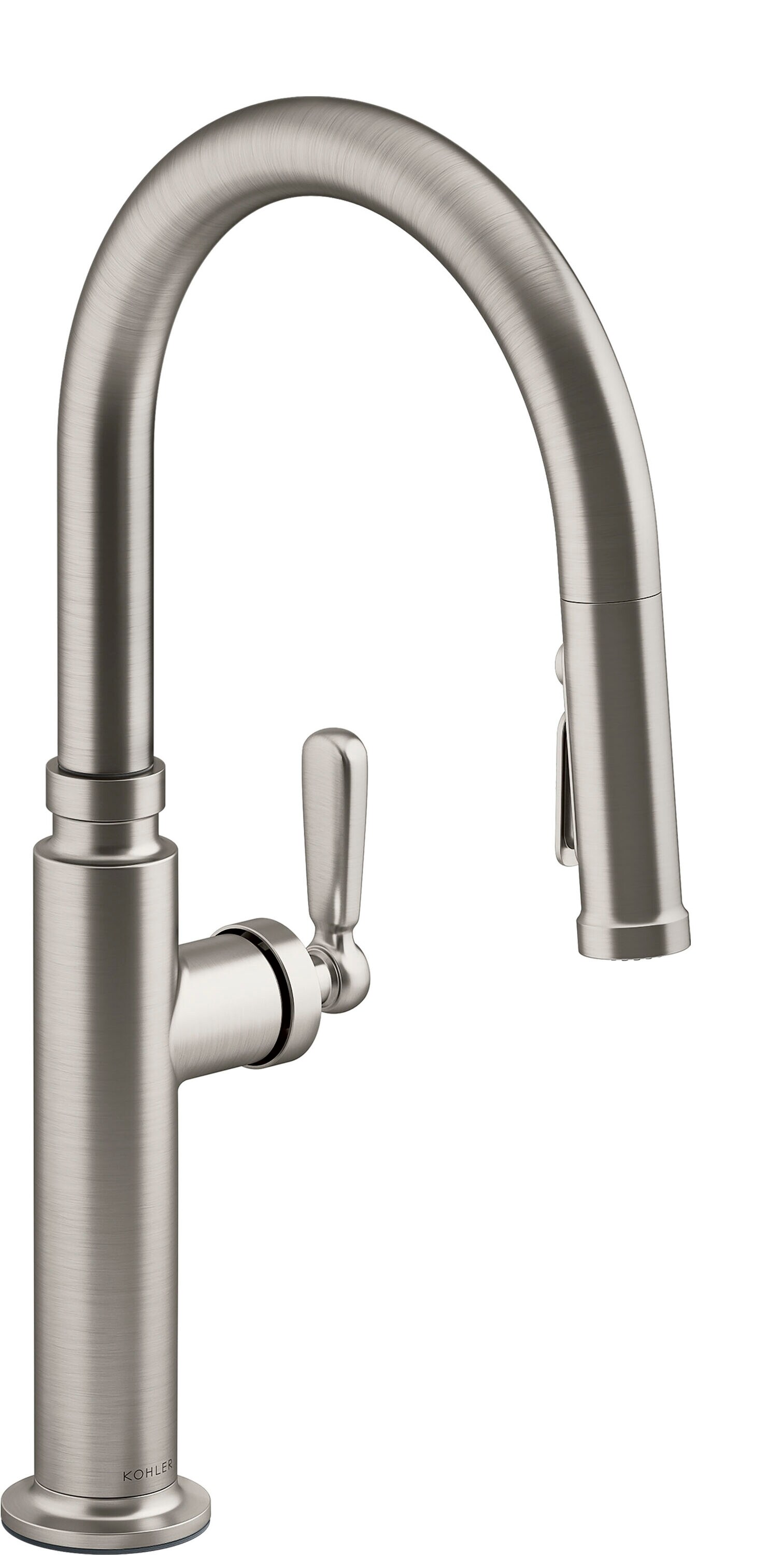 KOHLER 28358-VS Edalyn by Studio McGee Vibrant Stainless Single Handle Deck-mount Pull-down Kitchen Faucet with Sprayer