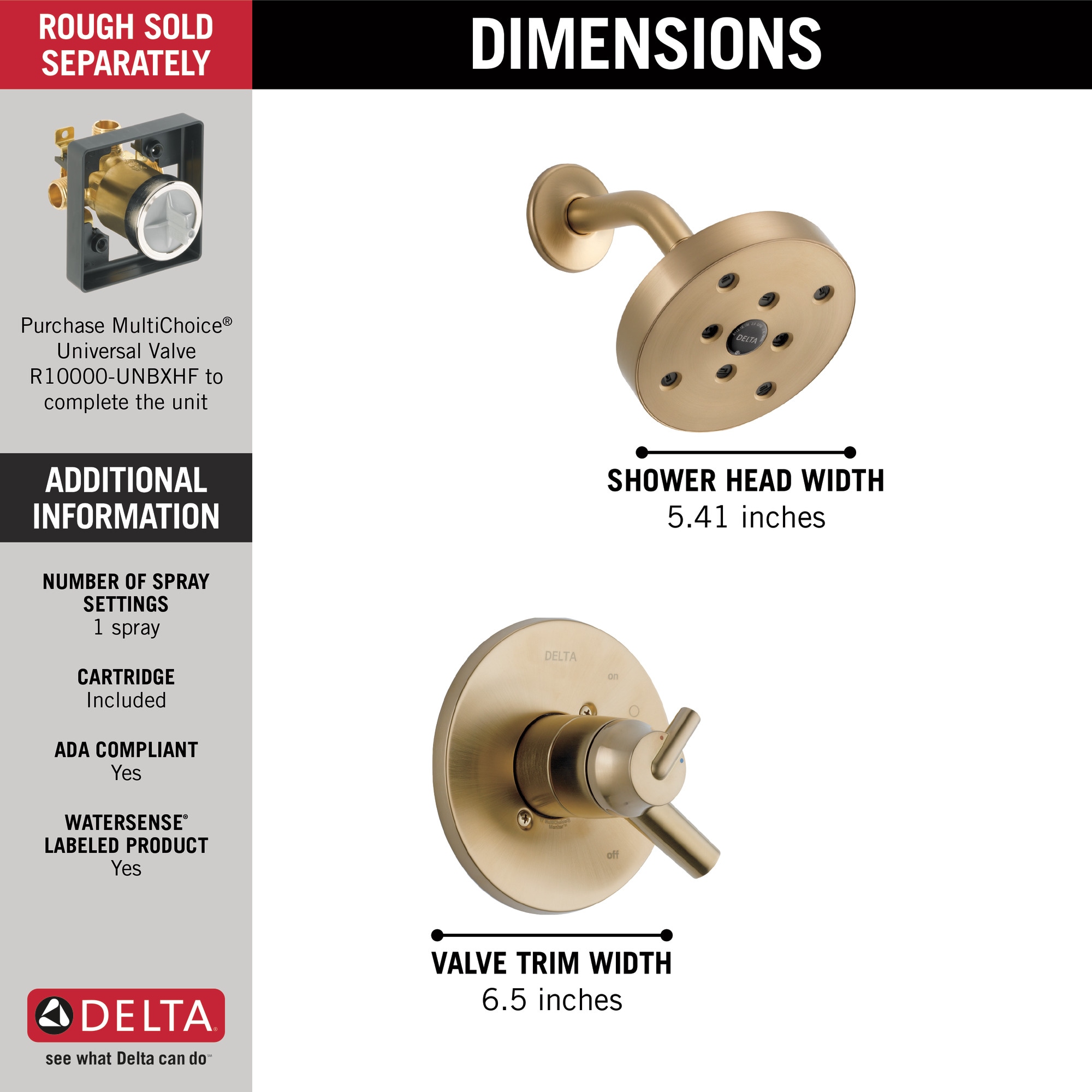 Delta T17259-CZ Tub-Shower-Faucets - View #9