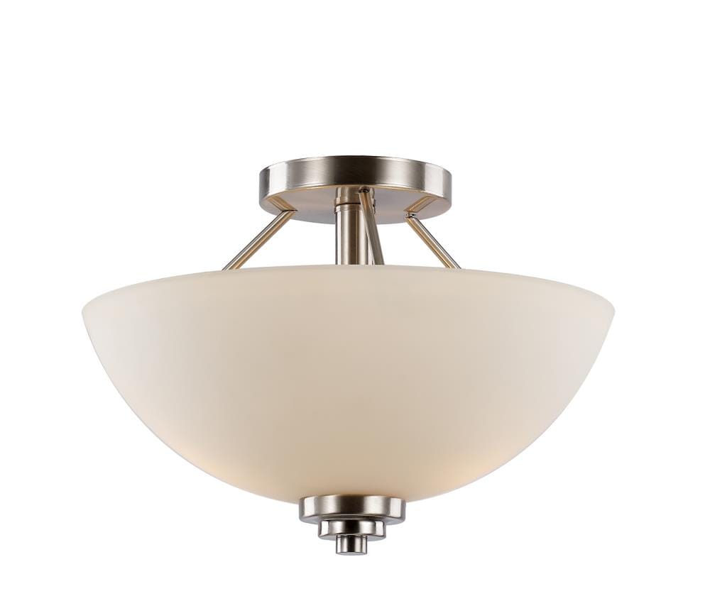 Lucid Lighting 70527 BN 2 -Light 13.5-in Brushed Nickel Semi Flush Mount Light