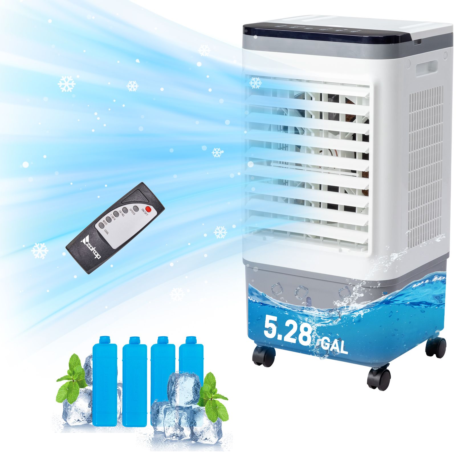 Winado  5.28 Gal 3-in-1 Portable Evaporative Cooler 461CFM Air Cooler with Remote Control