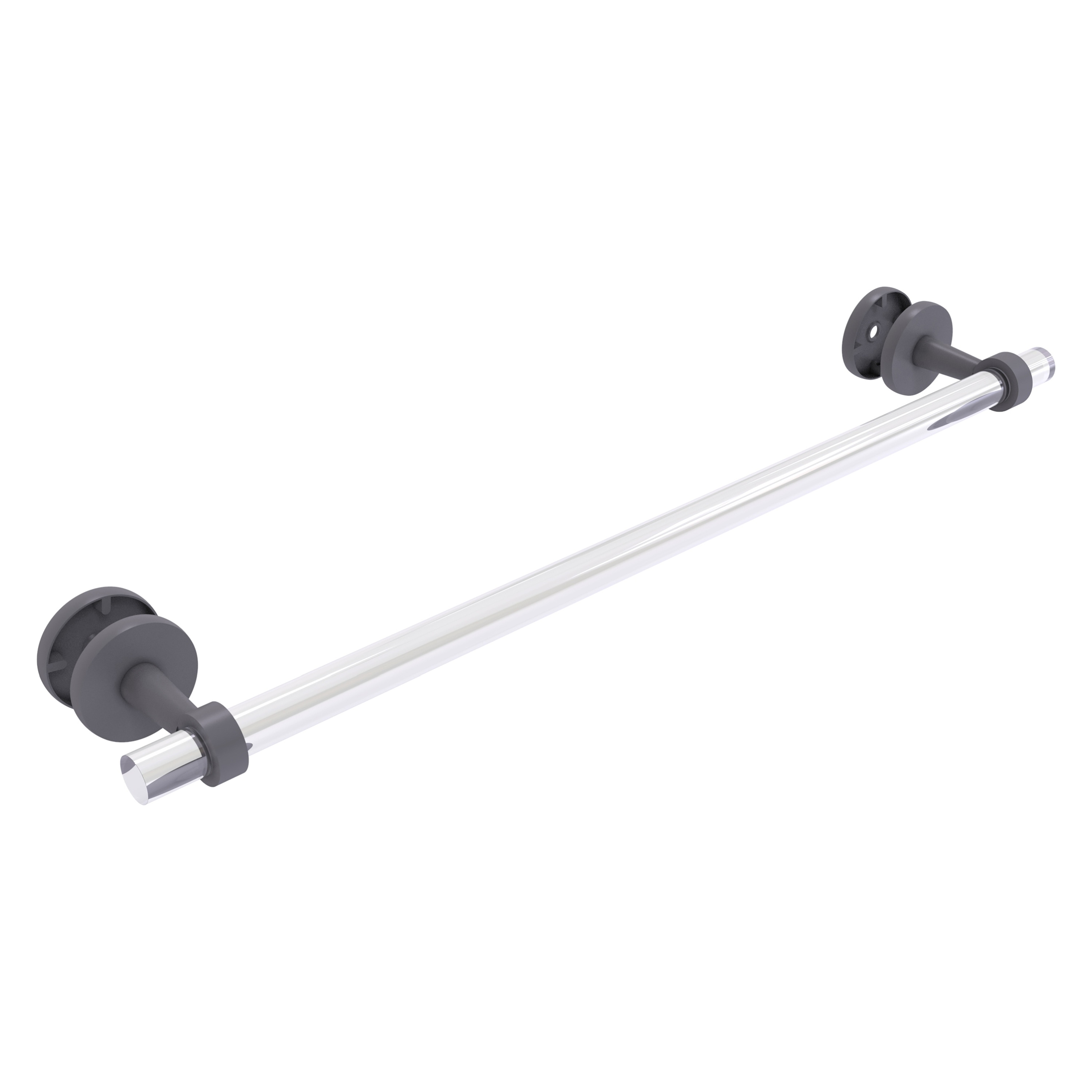 Allied Brass CV-41-SM-24-GYM Clearview 24-in Matte Gray Wall mount Single Towel Bar
