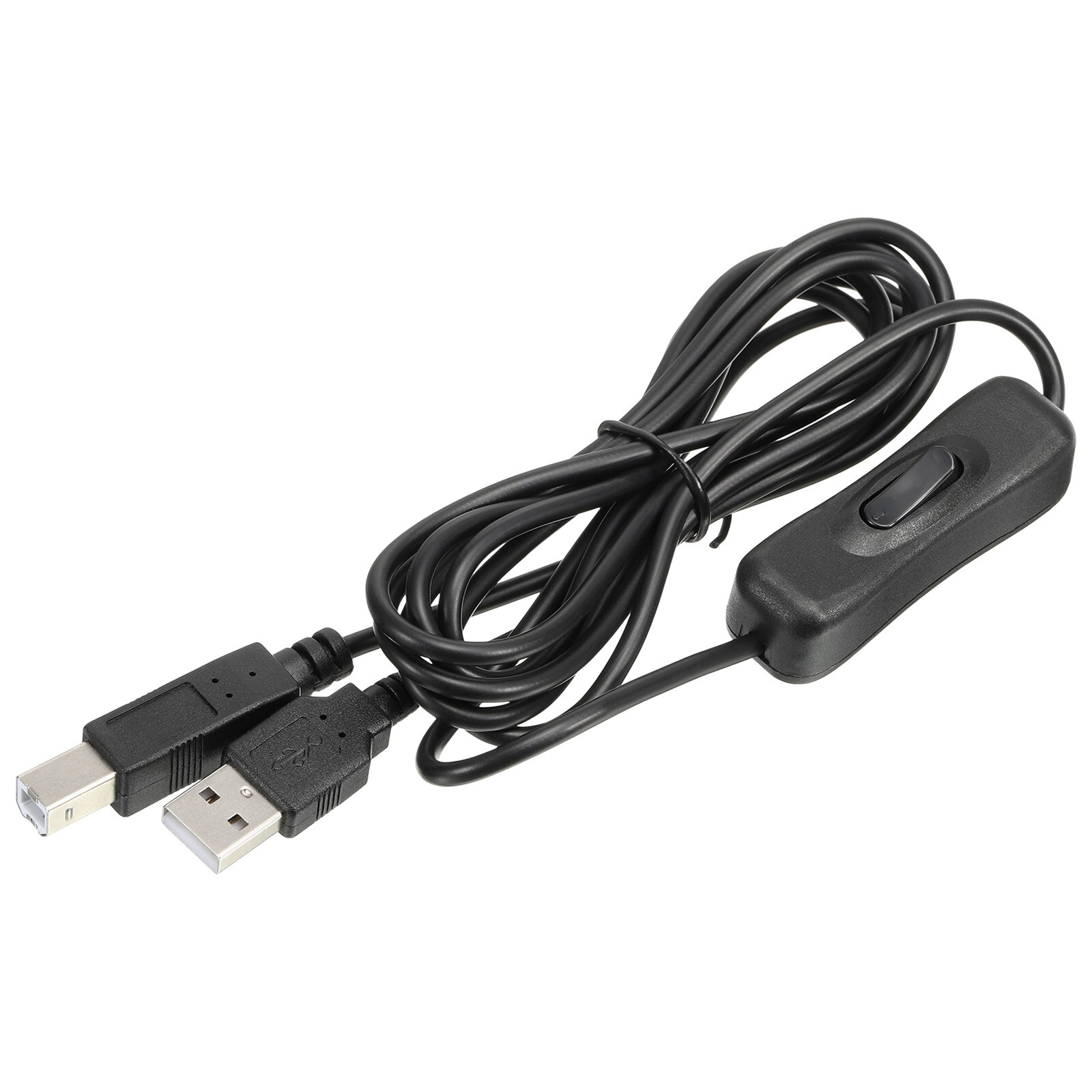 Unique Bargains USB Printer Cable with ON/Off Switch 2 Meter Male to USB B/M Extension Cord for Printers Scanner Copier Black