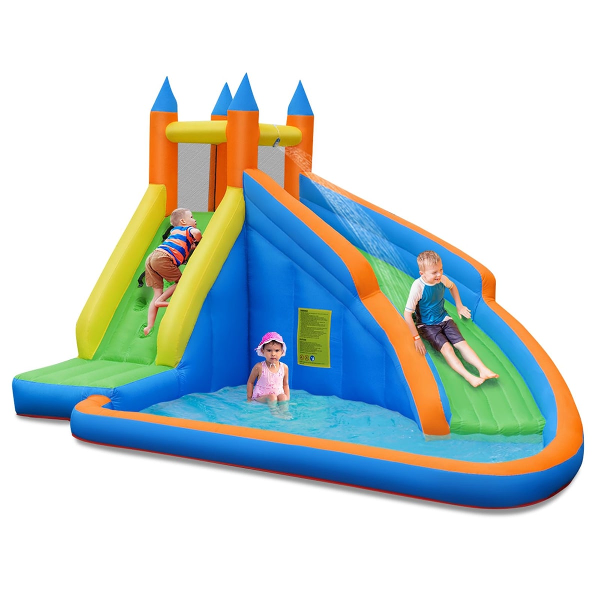 Costway CSHY001045 Inflatable Water Slide Mighty Bounce House Castle Splash Pool without Blower