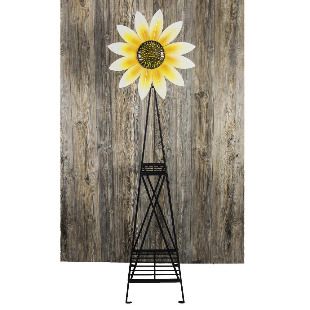 Backyard Expressions 908066 Multi Colored Steel Floral Wind Spinner