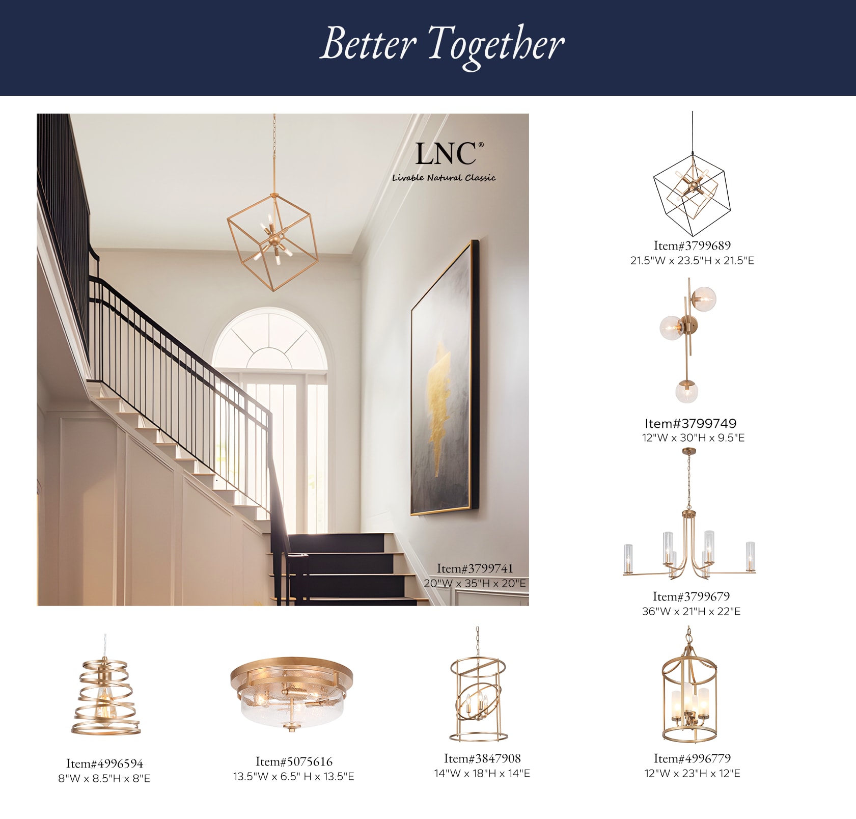 LNC Ellan 6-Light Gold Modern/Contemporary Led Chandelier LNC Ellan 6-Light Gold Modern/Contemporary Led Chandelier