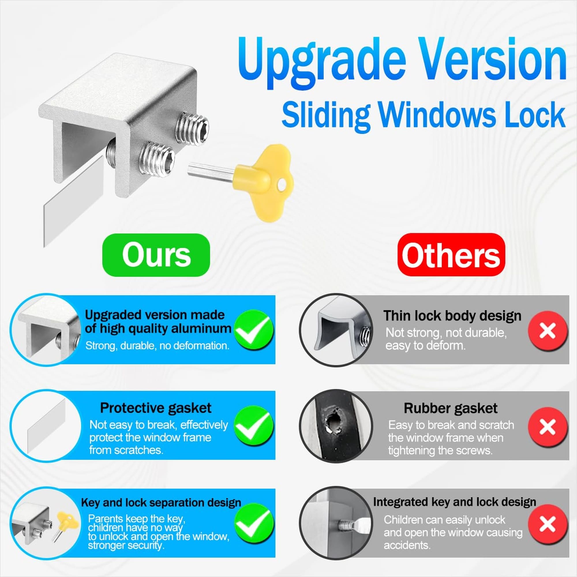 Wudkey L4-TW3F0S Horizontal-Sliding-Window-Sash-Locks - View #6