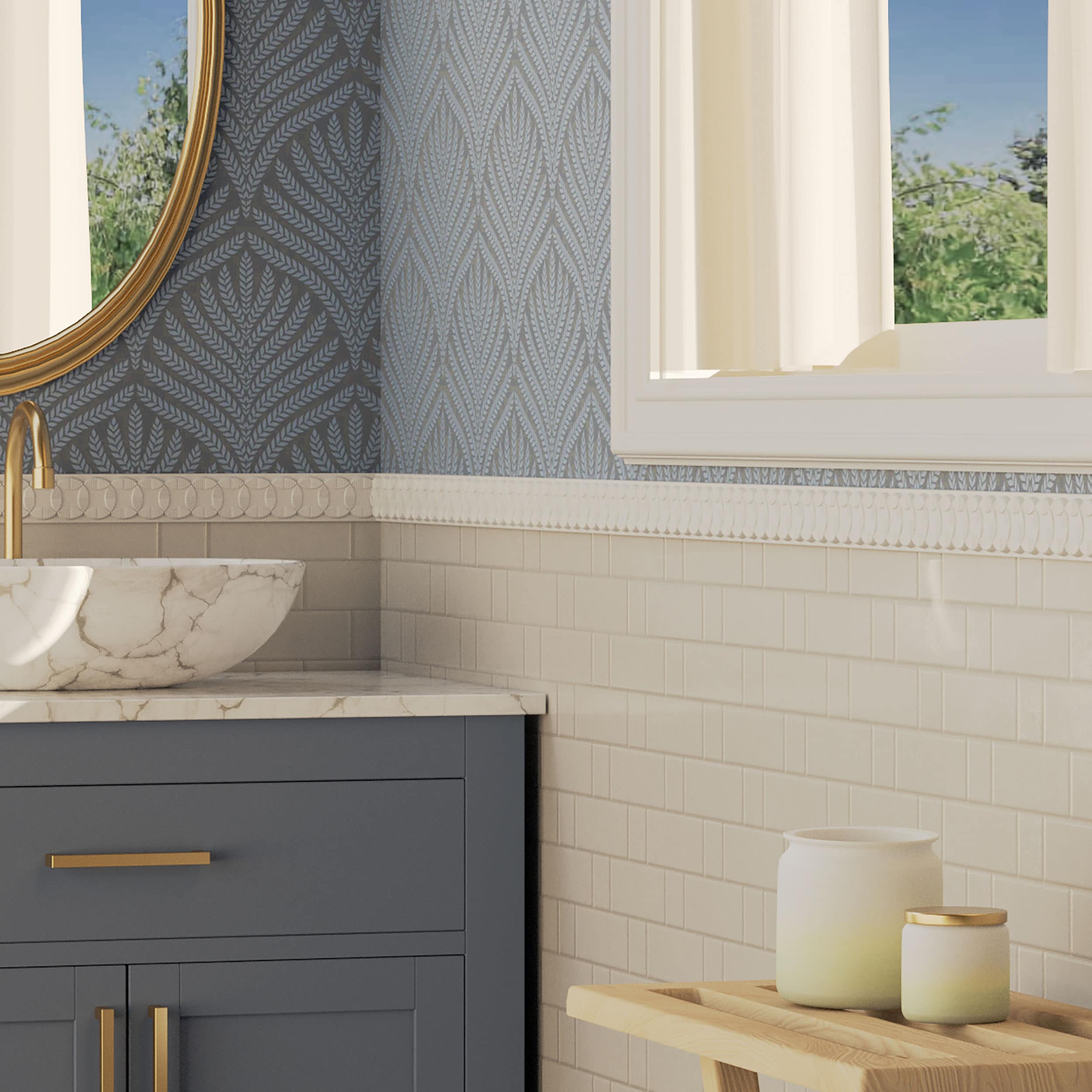 Gray Polyurethane Decorative Chair Rail Moulding 94.5"