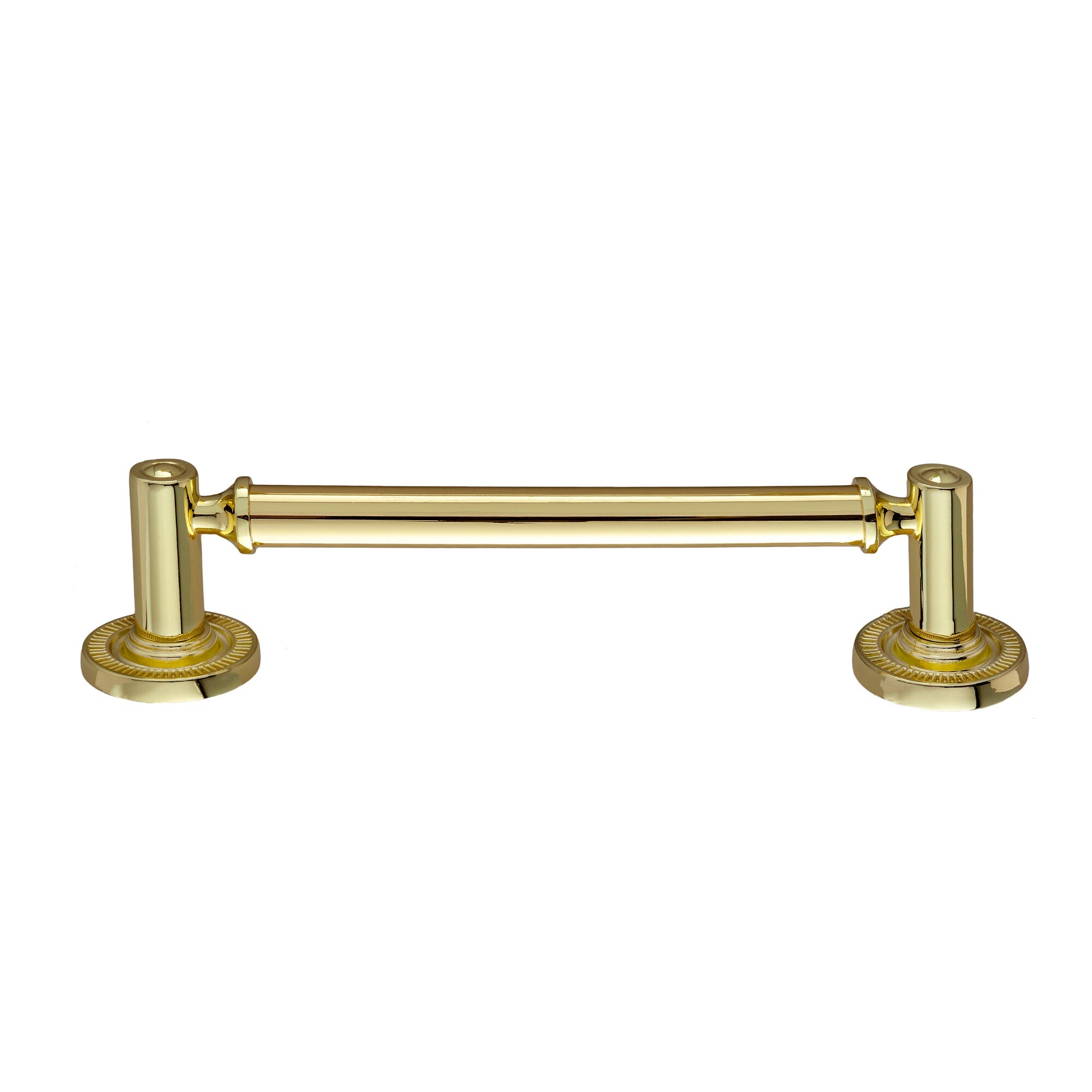 Minted Polished Gold Traditional Cylindrical Bar Pull with Mounting Hardware